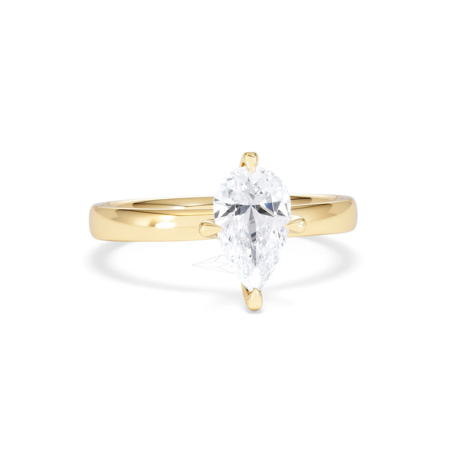 Origin Twist 1.00ct Pear Cut Lab Diamond Solitaire Engagement Ring in 18K Yellow Gold - Image 9