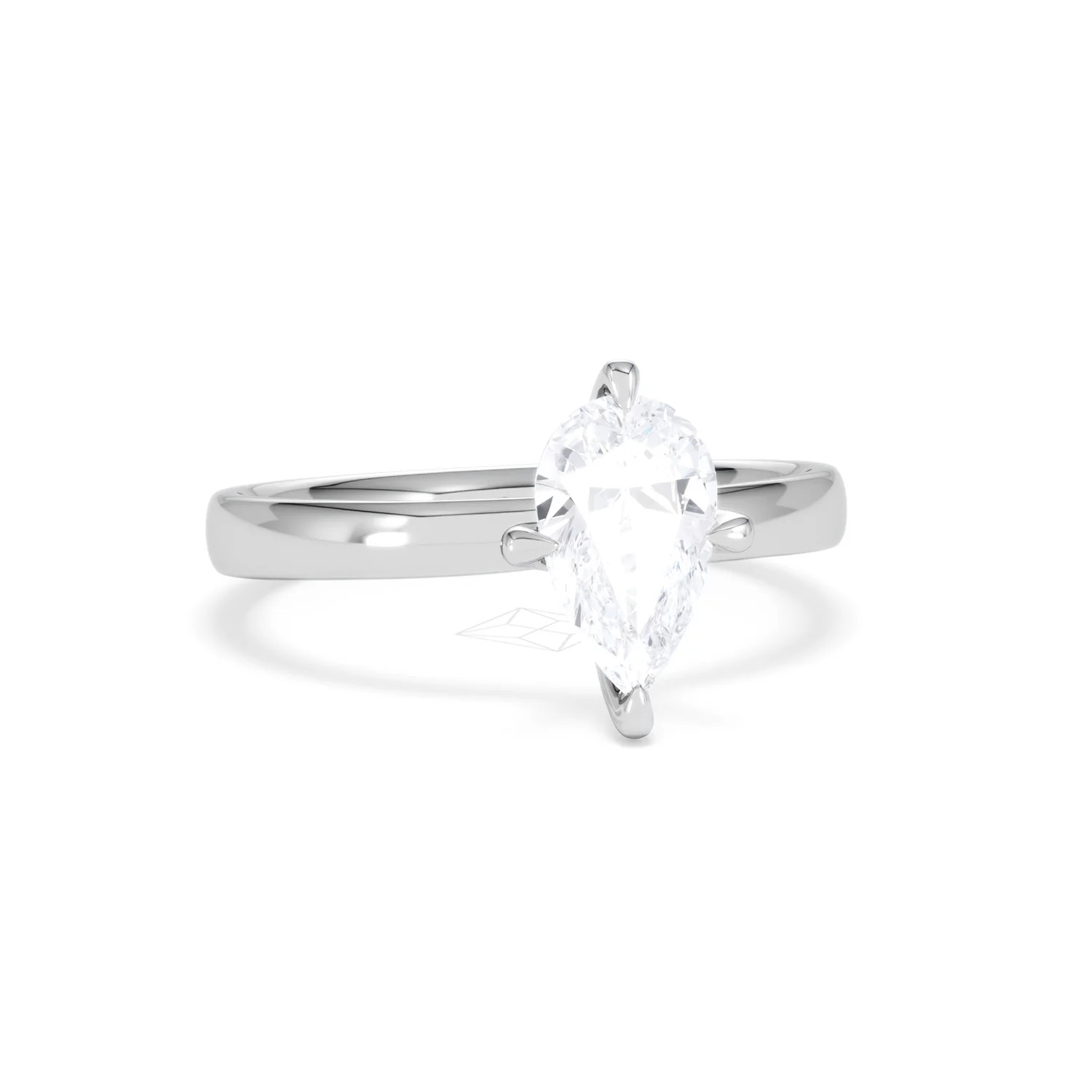 Origin Twist 1.00ct Pear Cut Lab Diamond Solitaire Engagement Ring in Platinum - Image 10