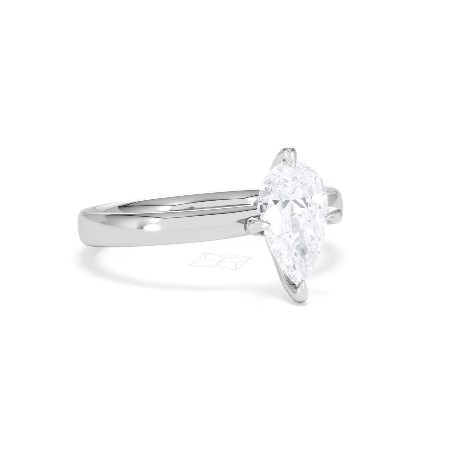 Origin Twist 1.00ct Pear Cut Lab Diamond Solitaire Engagement Ring in Platinum - Image 13