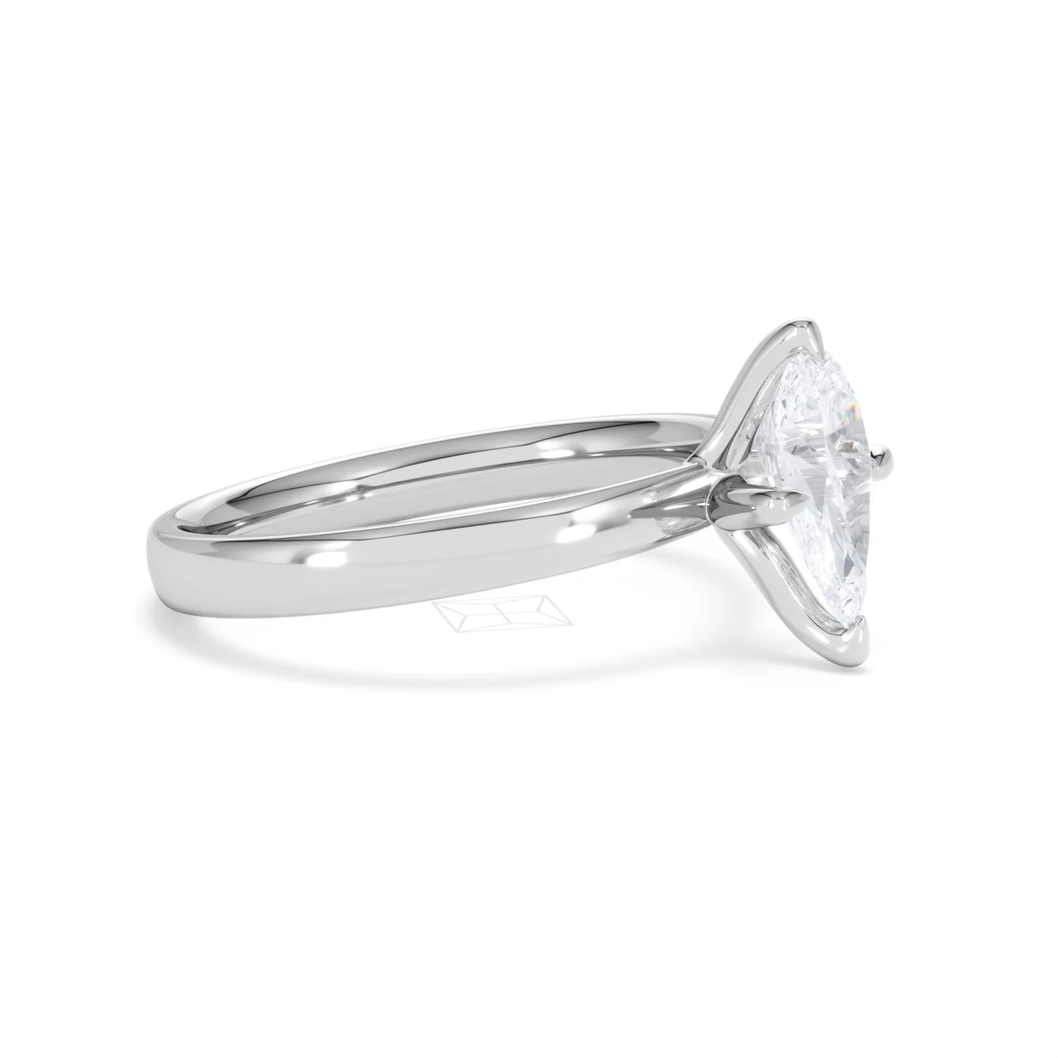 Origin Twist 1.00ct Pear Cut Lab Diamond Solitaire Engagement Ring in Platinum - Image 20