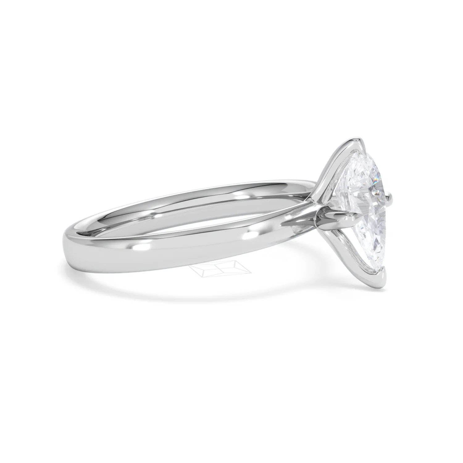 Origin Twist 1.00ct Pear Cut Lab Diamond Solitaire Engagement Ring in Platinum - Image 21