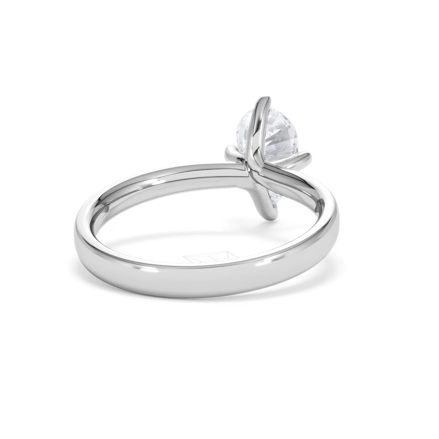 Origin Twist 1.00ct Pear Cut Lab Diamond Solitaire Engagement Ring in Platinum - Image 42