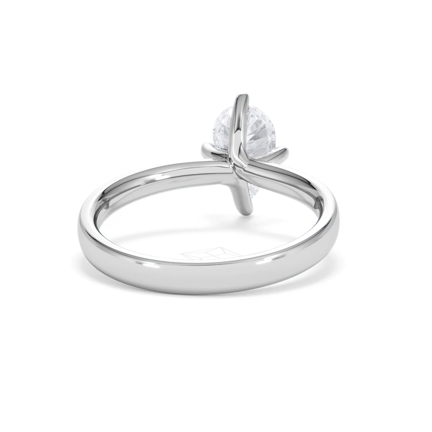 Origin Twist 1.00ct Pear Cut Lab Diamond Solitaire Engagement Ring in Platinum - Image 44