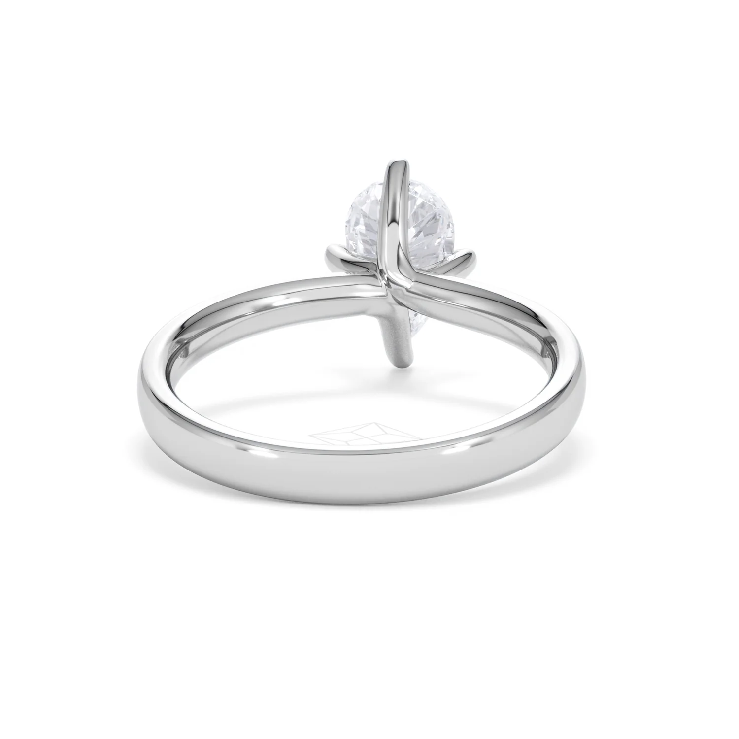 Origin Twist 1.00ct Pear Cut Lab Diamond Solitaire Engagement Ring in Platinum - Image 45