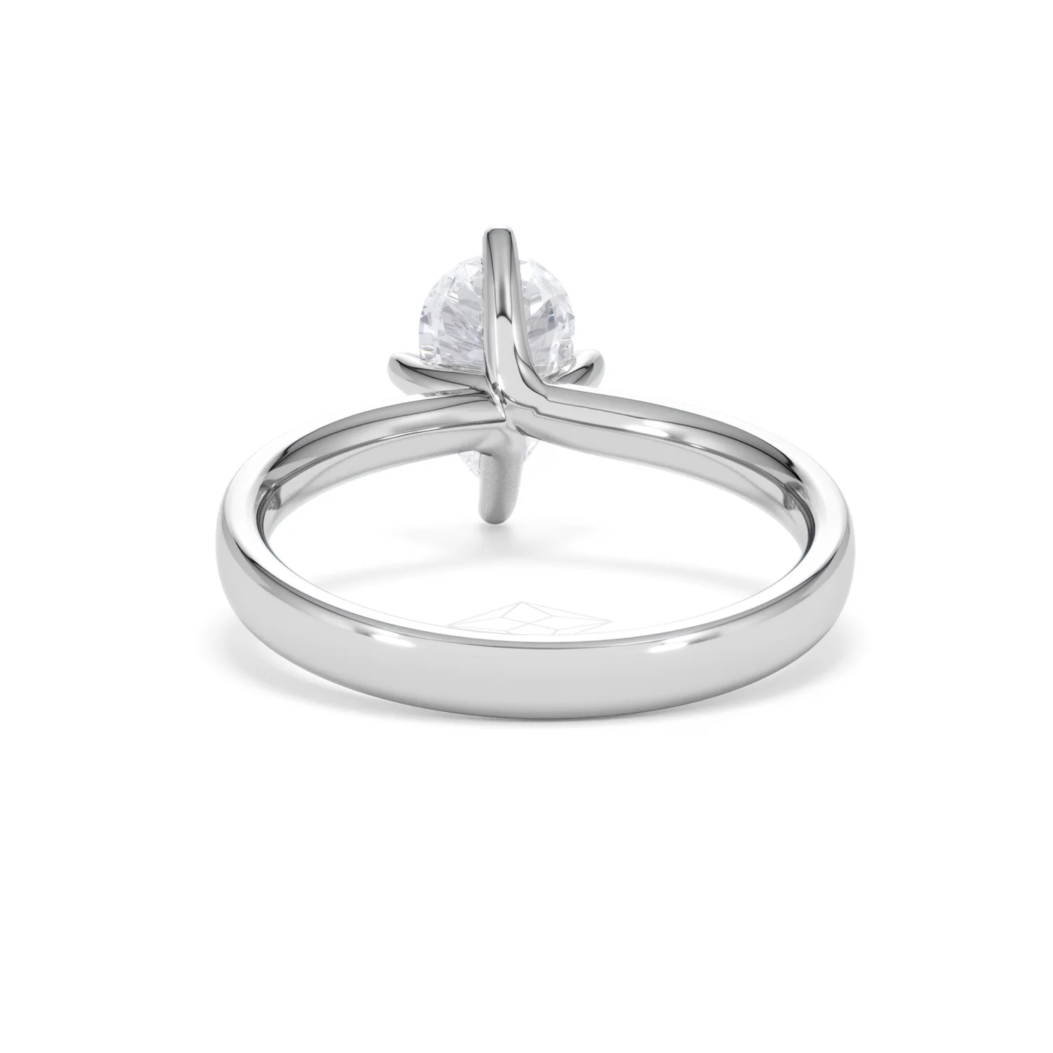 Origin Twist 1.00ct Pear Cut Lab Diamond Solitaire Engagement Ring in Platinum - Image 48