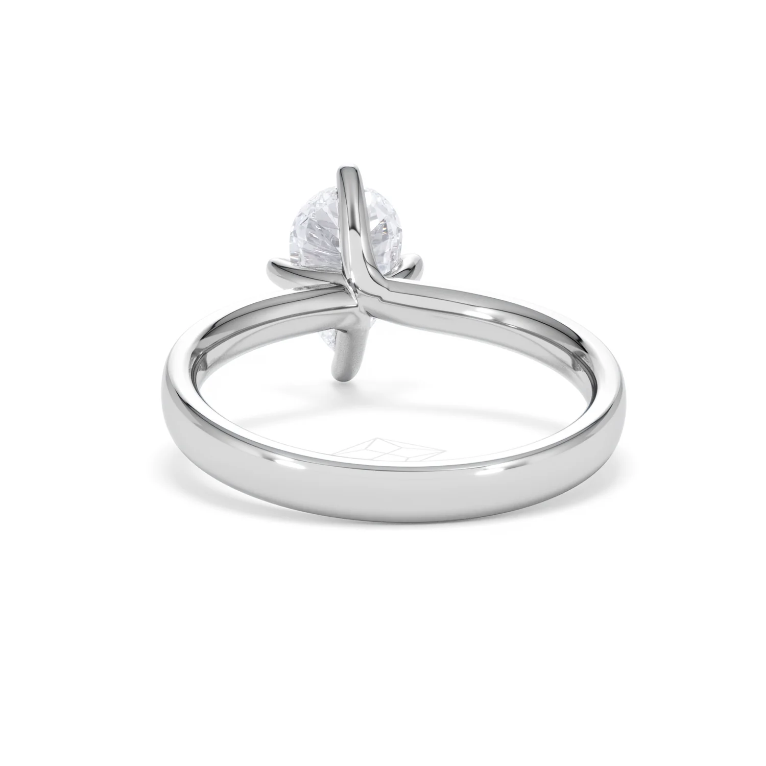 Origin Twist 1.00ct Pear Cut Lab Diamond Solitaire Engagement Ring in Platinum - Image 49