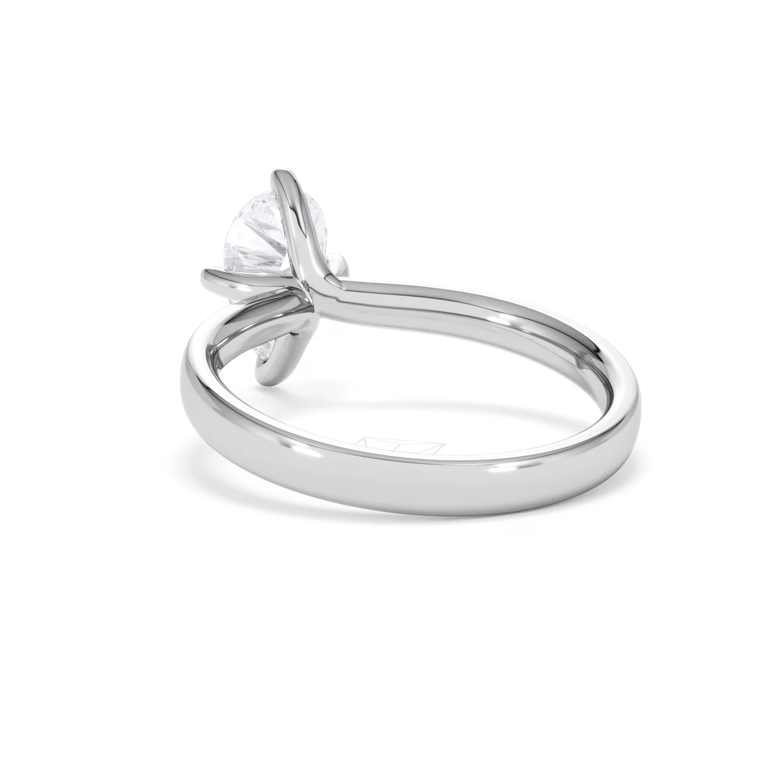 Origin Twist 1.00ct Pear Cut Lab Diamond Solitaire Engagement Ring in Platinum - Image 53