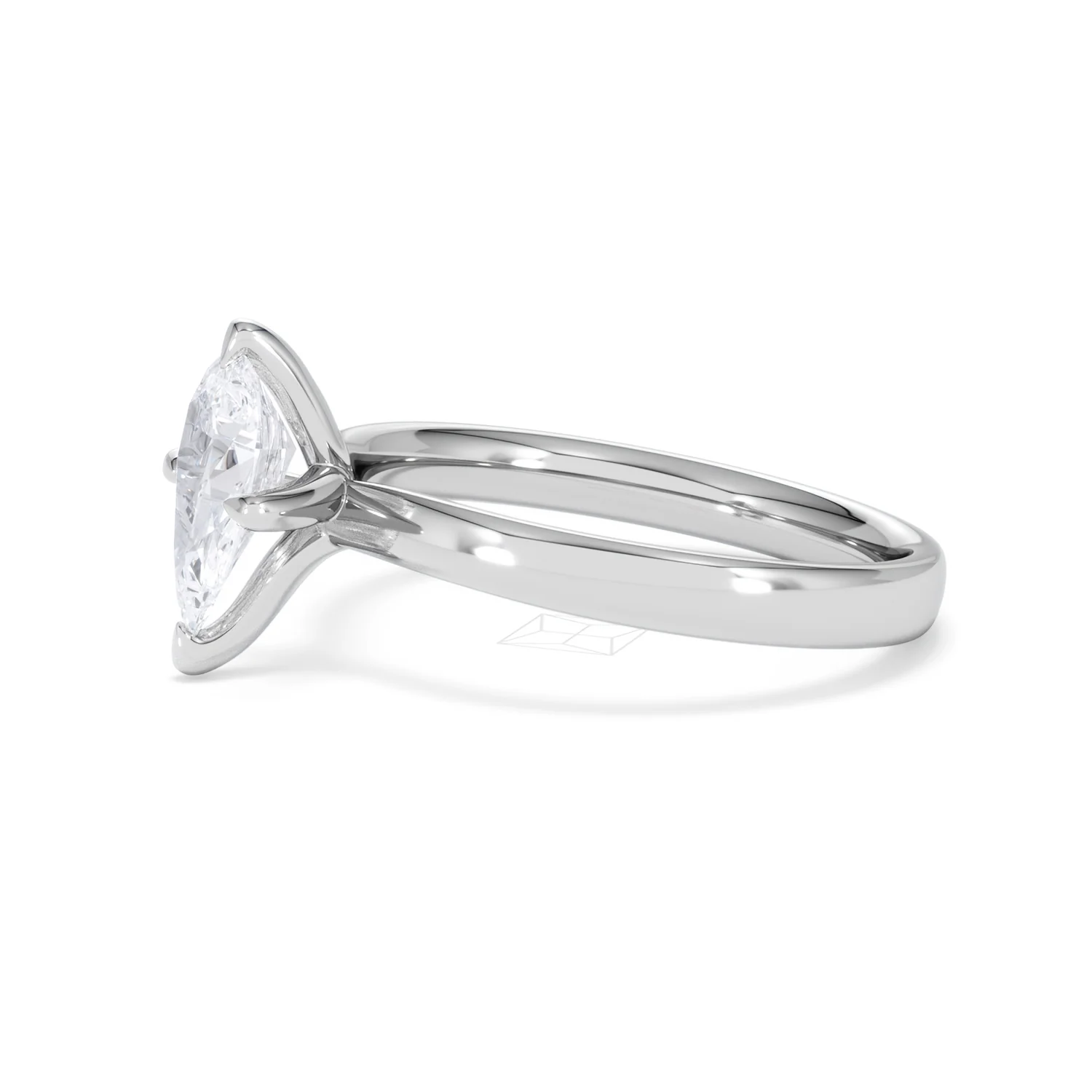 Origin Twist 1.00ct Pear Cut Lab Diamond Solitaire Engagement Ring in Platinum - Image 72