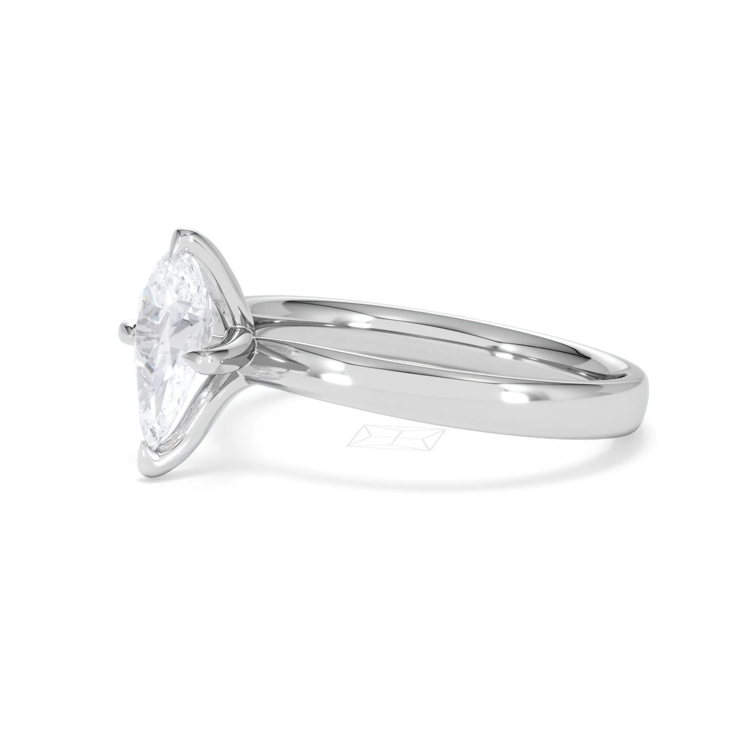 Origin Twist 1.00ct Pear Cut Lab Diamond Solitaire Engagement Ring in Platinum - Image 74