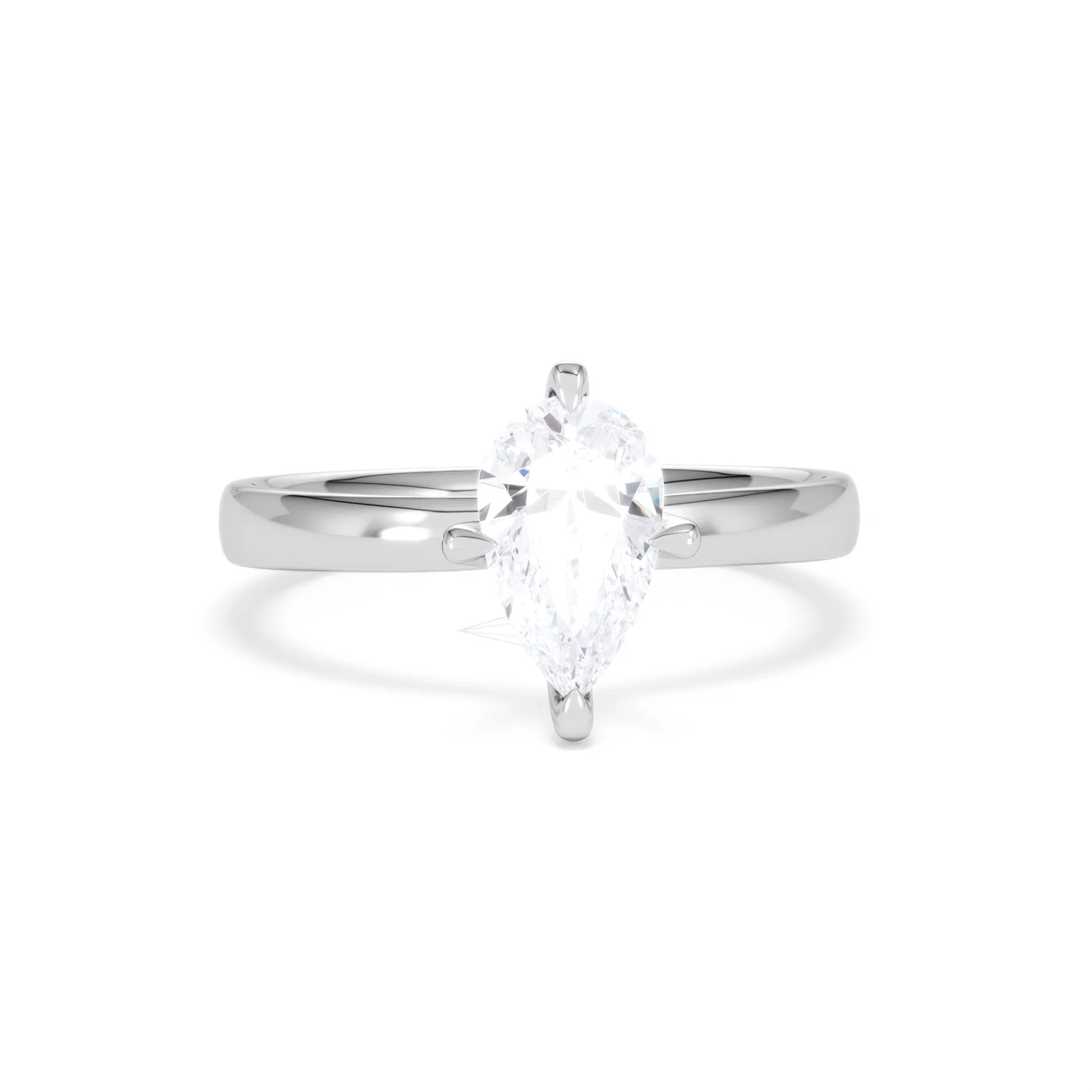 Origin Twist 1.00ct Pear Cut Lab Diamond Solitaire Engagement Ring in Platinum - Image 8