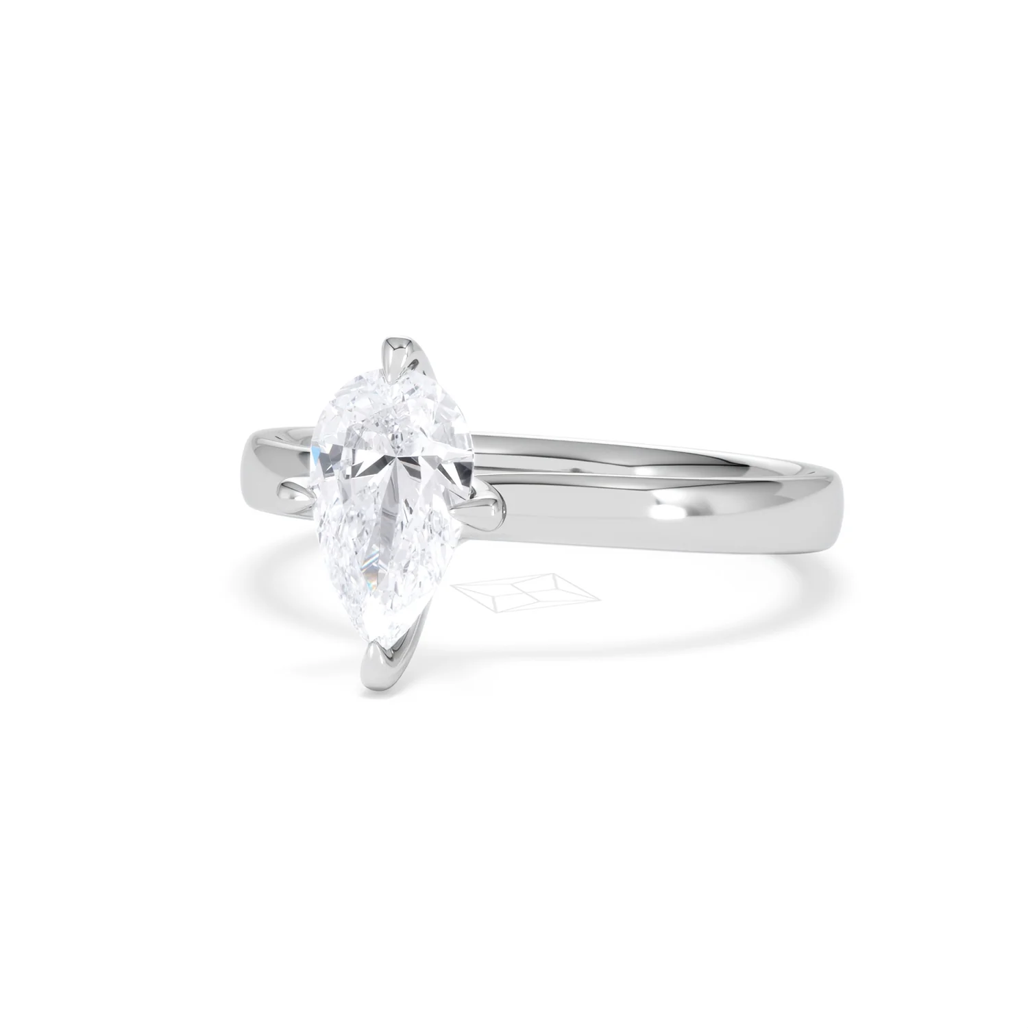 Origin Twist 1.00ct Pear Cut Lab Diamond Solitaire Engagement Ring in Platinum - Image 82