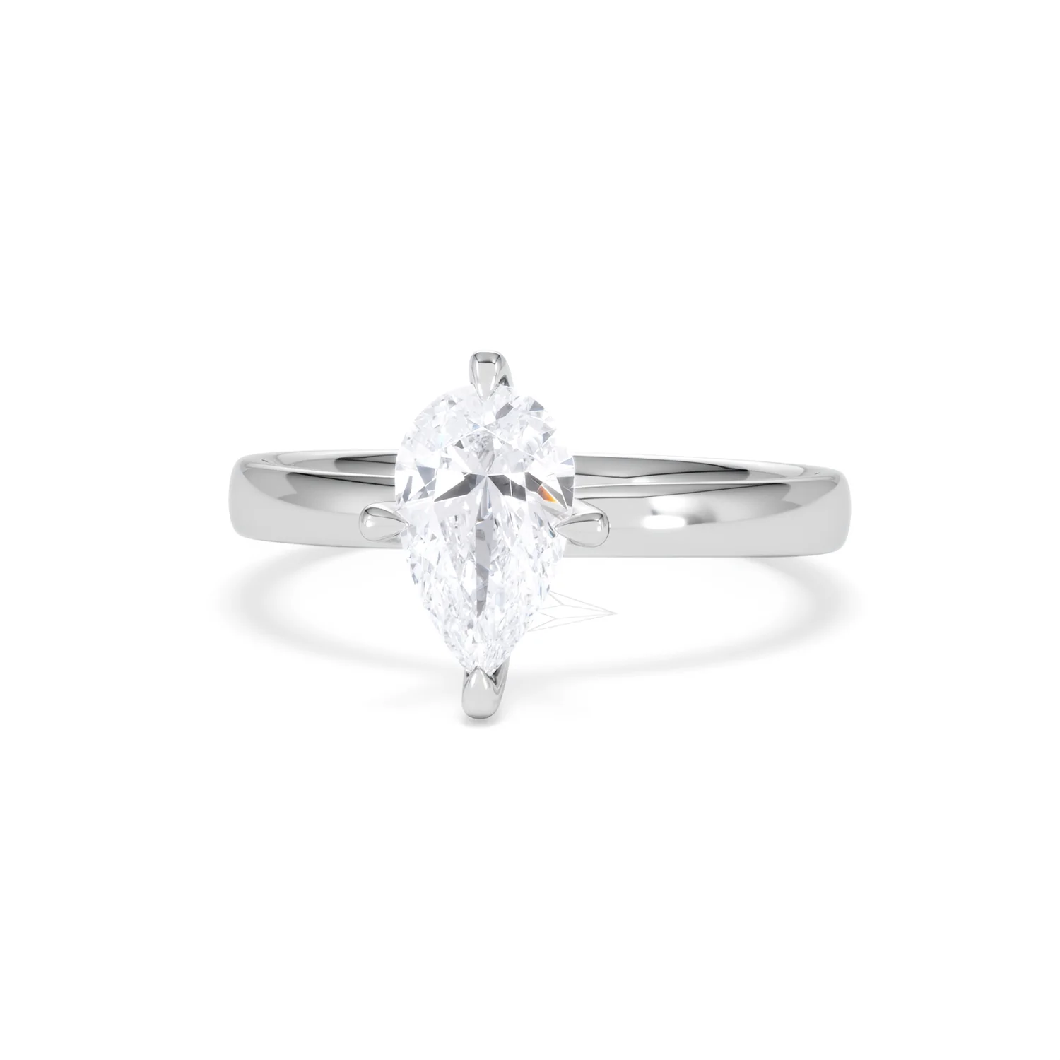 Origin Twist 1.00ct Pear Cut Lab Diamond Solitaire Engagement Ring in Platinum - Image 85
