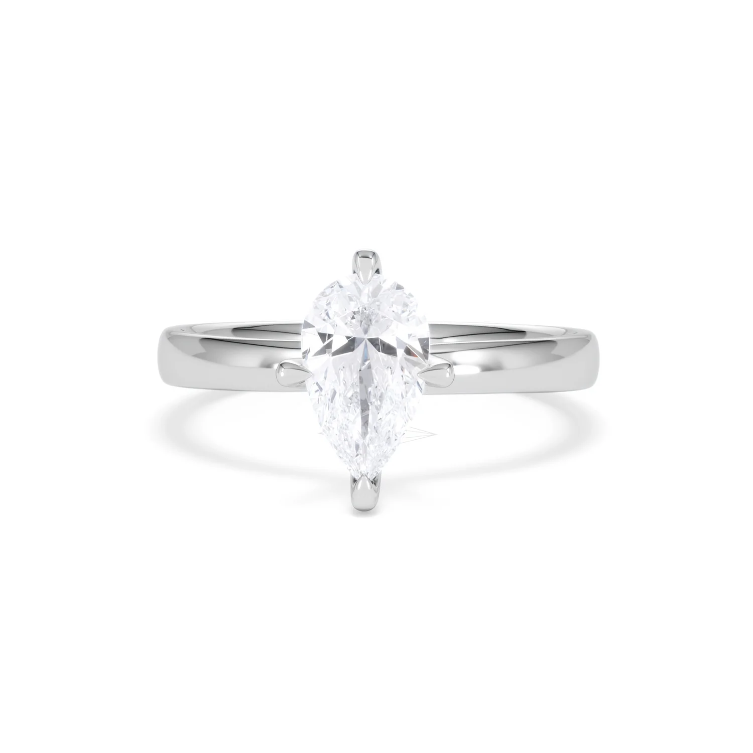 Origin Twist 1.00ct Pear Cut Lab Diamond Solitaire Engagement Ring in Platinum - Image 86