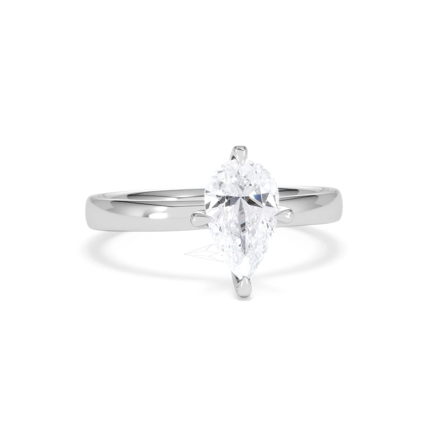 Origin Twist 1.00ct Pear Cut Lab Diamond Solitaire Engagement Ring in Platinum - Image 9
