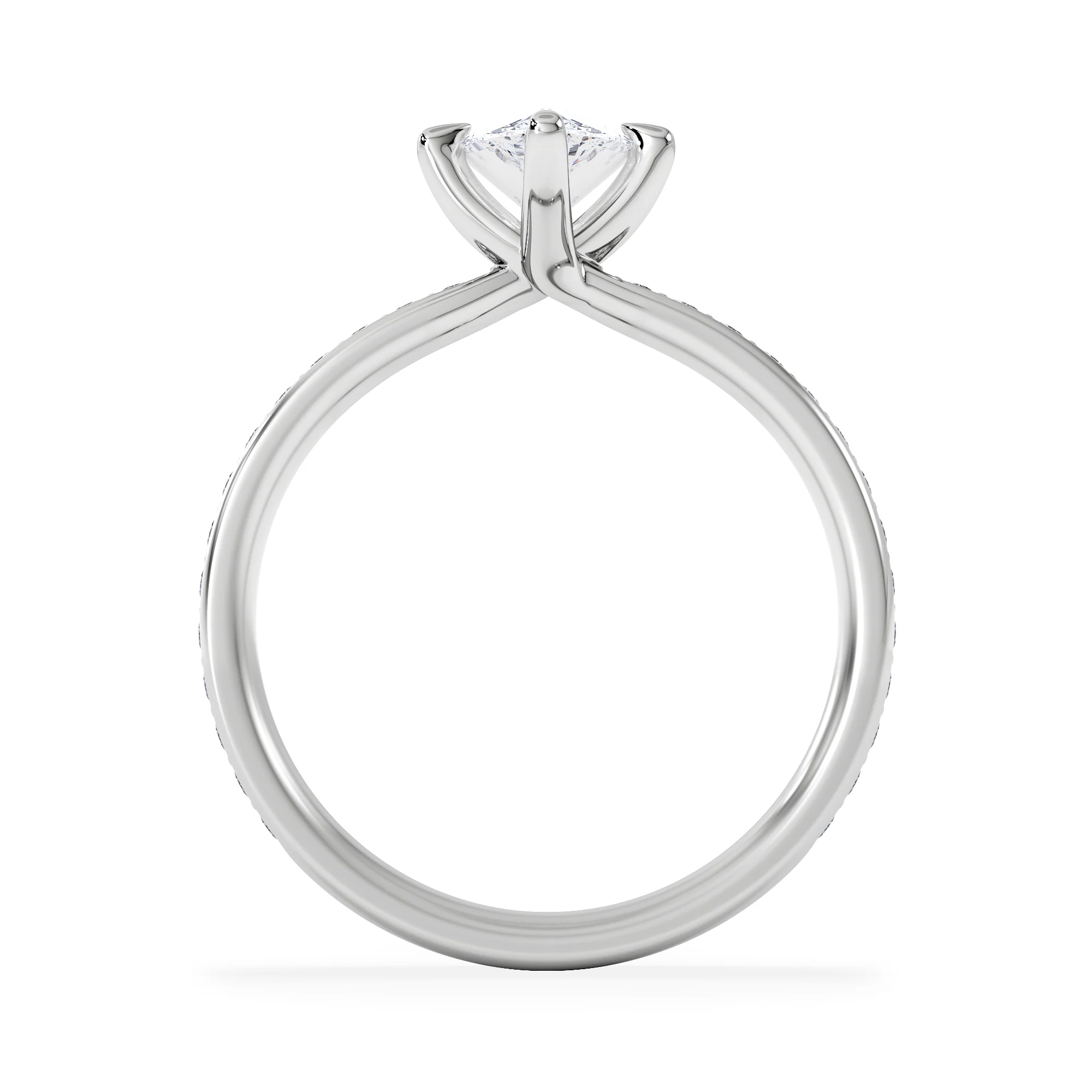Origin Twist 1.00ct Pear Cut Lab Diamond Solitaire Engagement Ring with Side Stones in Platinum - Image 3