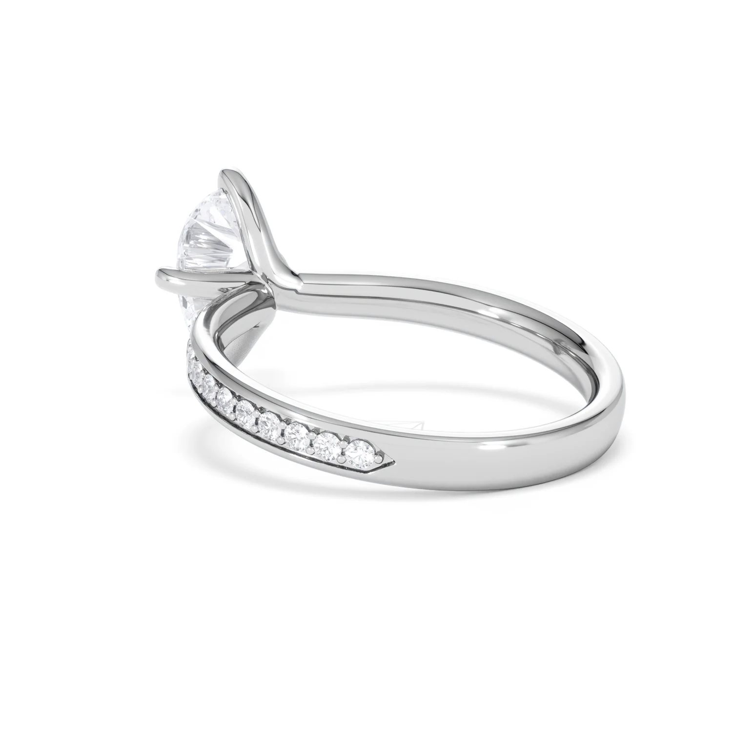 Origin Twist 1.00ct Pear Cut Lab Diamond Solitaire Engagement Ring with Side Stones in Platinum - Image 56