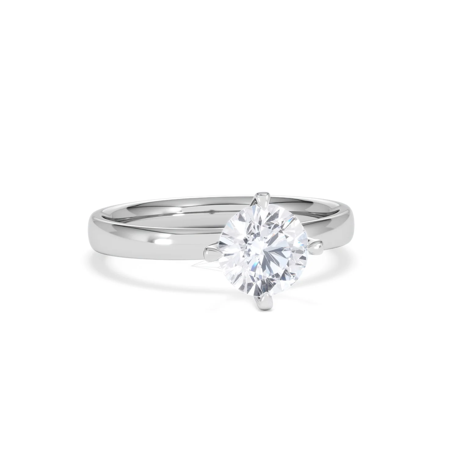 Origin Twist 1.00ct Round Cut Lab Diamond Solitaire Engagement Ring in 18K White Gold - Image 10