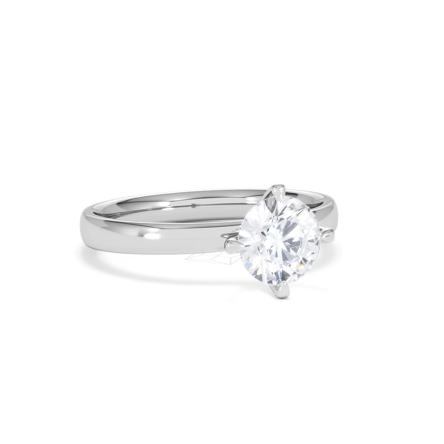 Origin Twist 1.00ct Round Cut Lab Diamond Solitaire Engagement Ring in 18K White Gold - Image 12