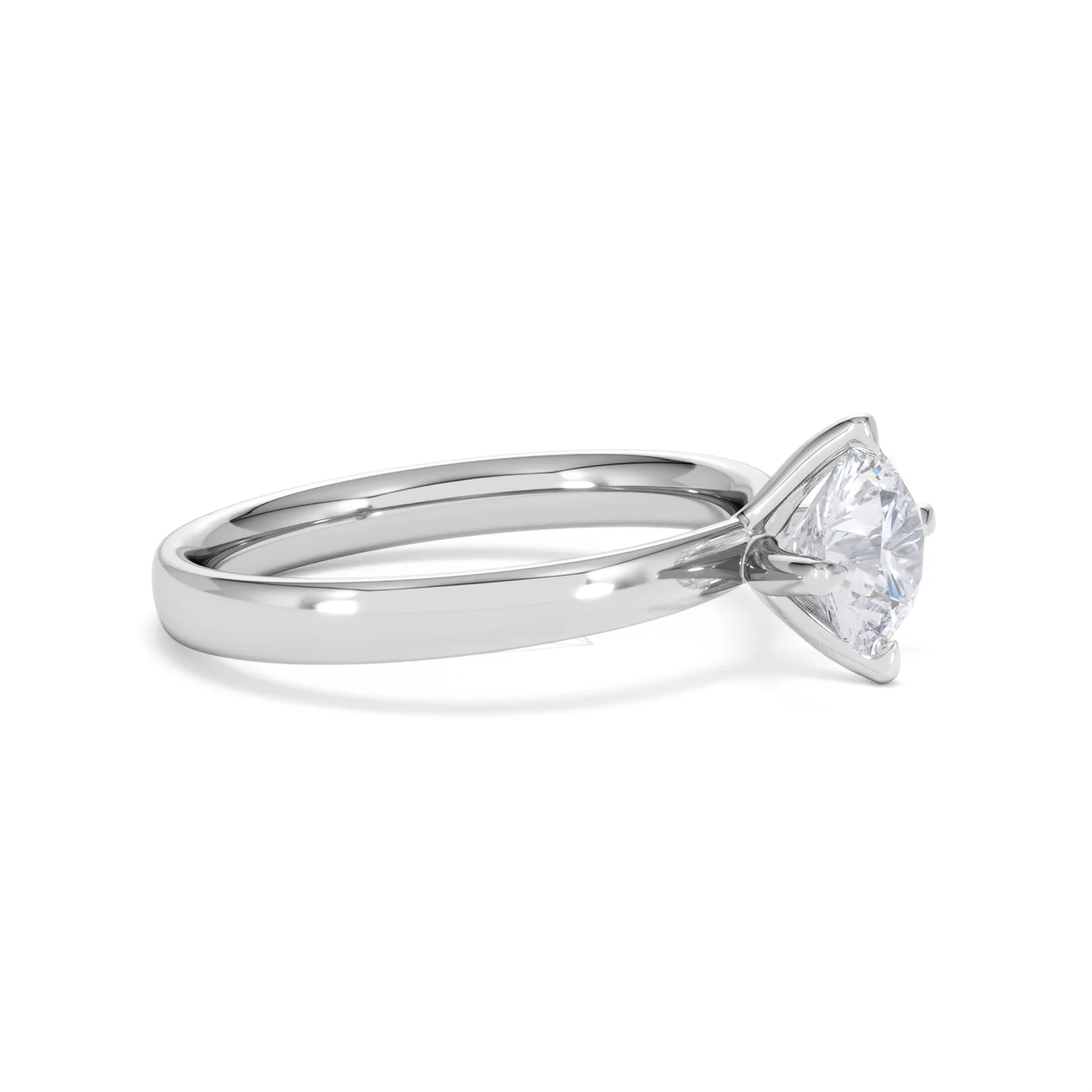 Origin Twist 1.00ct Round Cut Lab Diamond Solitaire Engagement Ring in 18K White Gold - Image 21