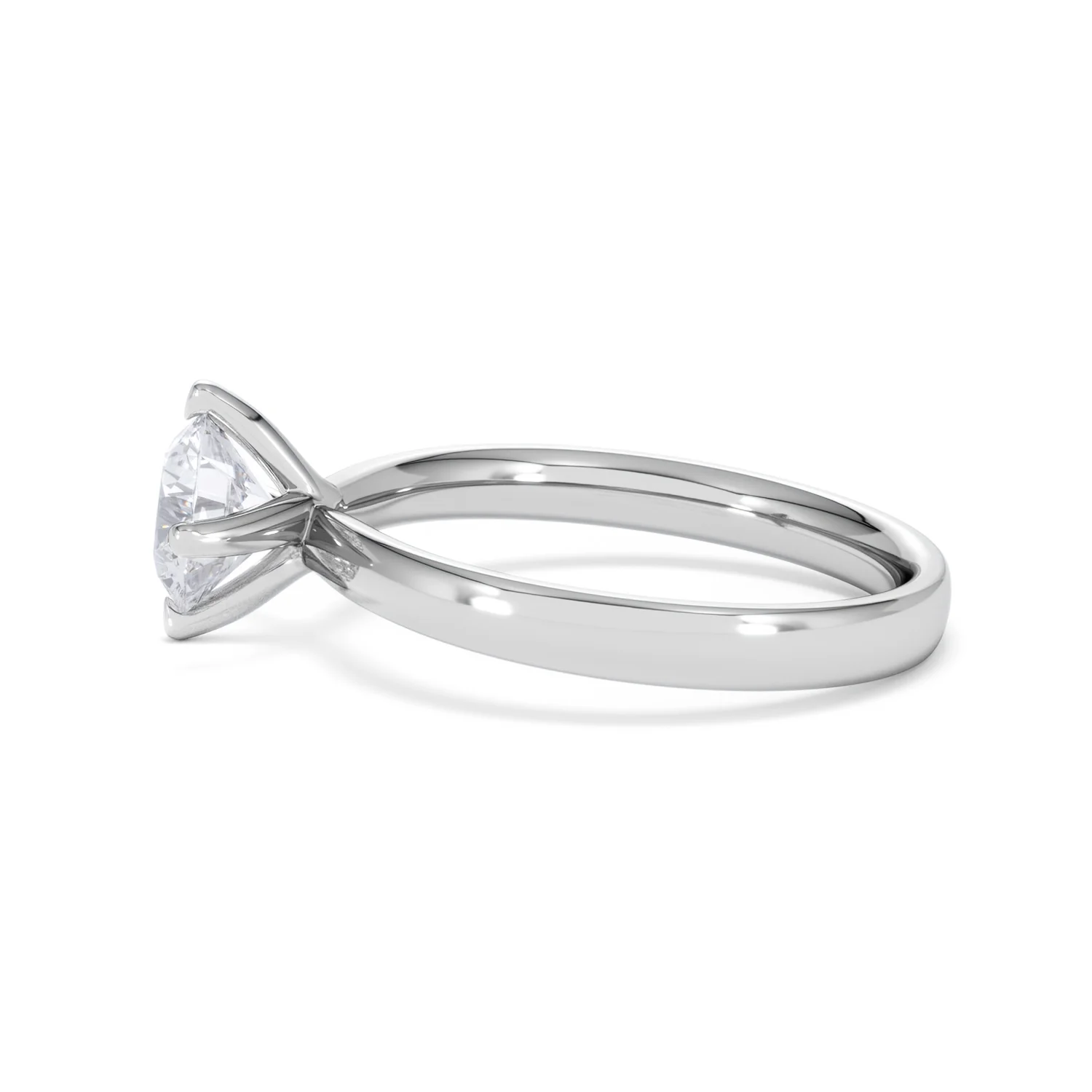 Origin Twist 1.00ct Round Cut Lab Diamond Solitaire Engagement Ring in 18K White Gold - Image 67