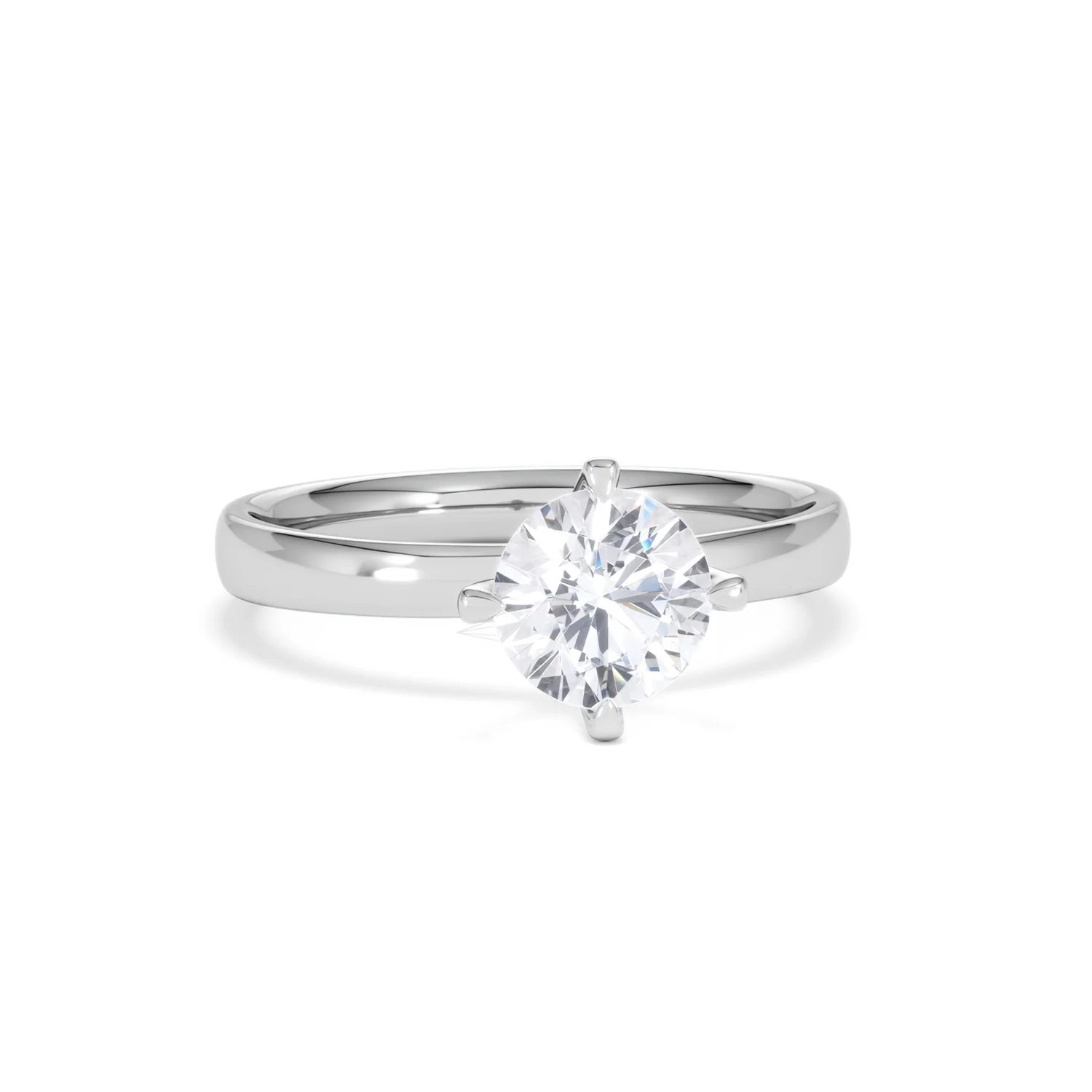 Origin Twist 1.00ct Round Cut Lab Diamond Solitaire Engagement Ring in 18K White Gold - Image 9