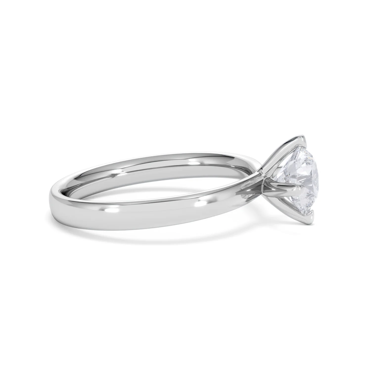 Origin Twist 1.00ct Round Cut Lab Diamond Solitaire Engagement Ring in 18K White Gold - Image 24