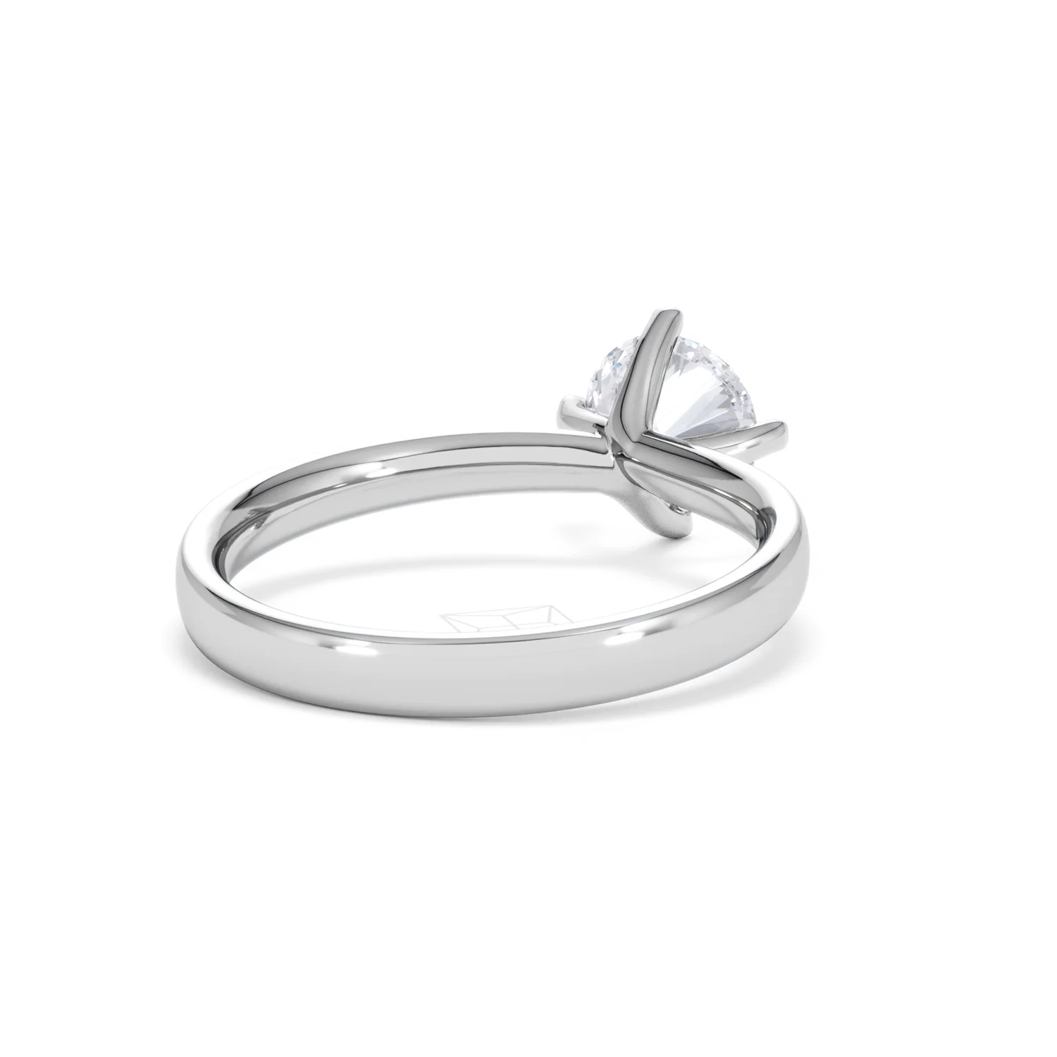 Origin Twist 1.00ct Round Cut Lab Diamond Solitaire Engagement Ring in 18K White Gold - Image 41