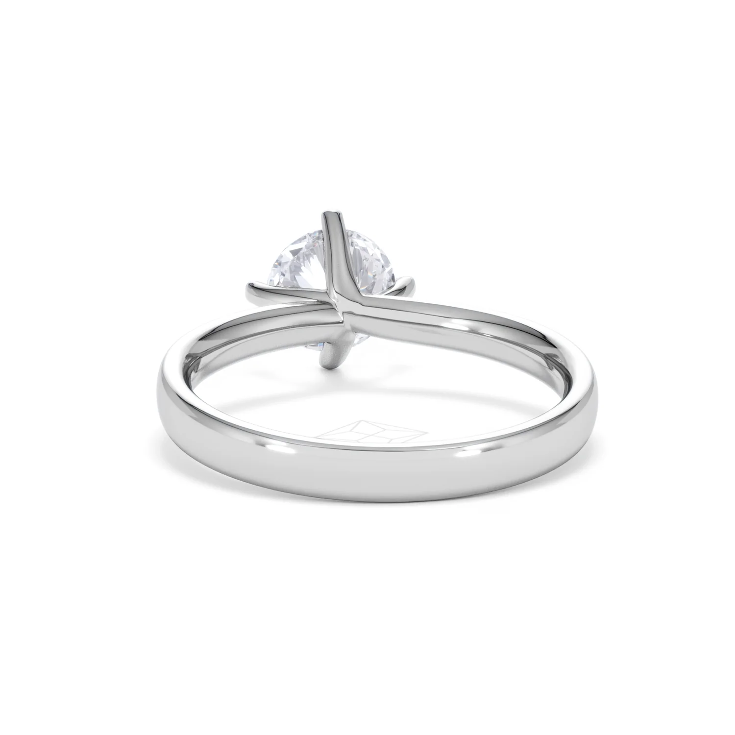 Origin Twist 1.00ct Round Cut Lab Diamond Solitaire Engagement Ring in 18K White Gold - Image 49
