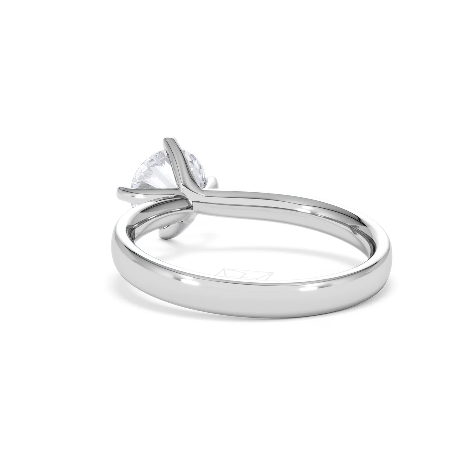 Origin Twist 1.00ct Round Cut Lab Diamond Solitaire Engagement Ring in 18K White Gold - Image 53