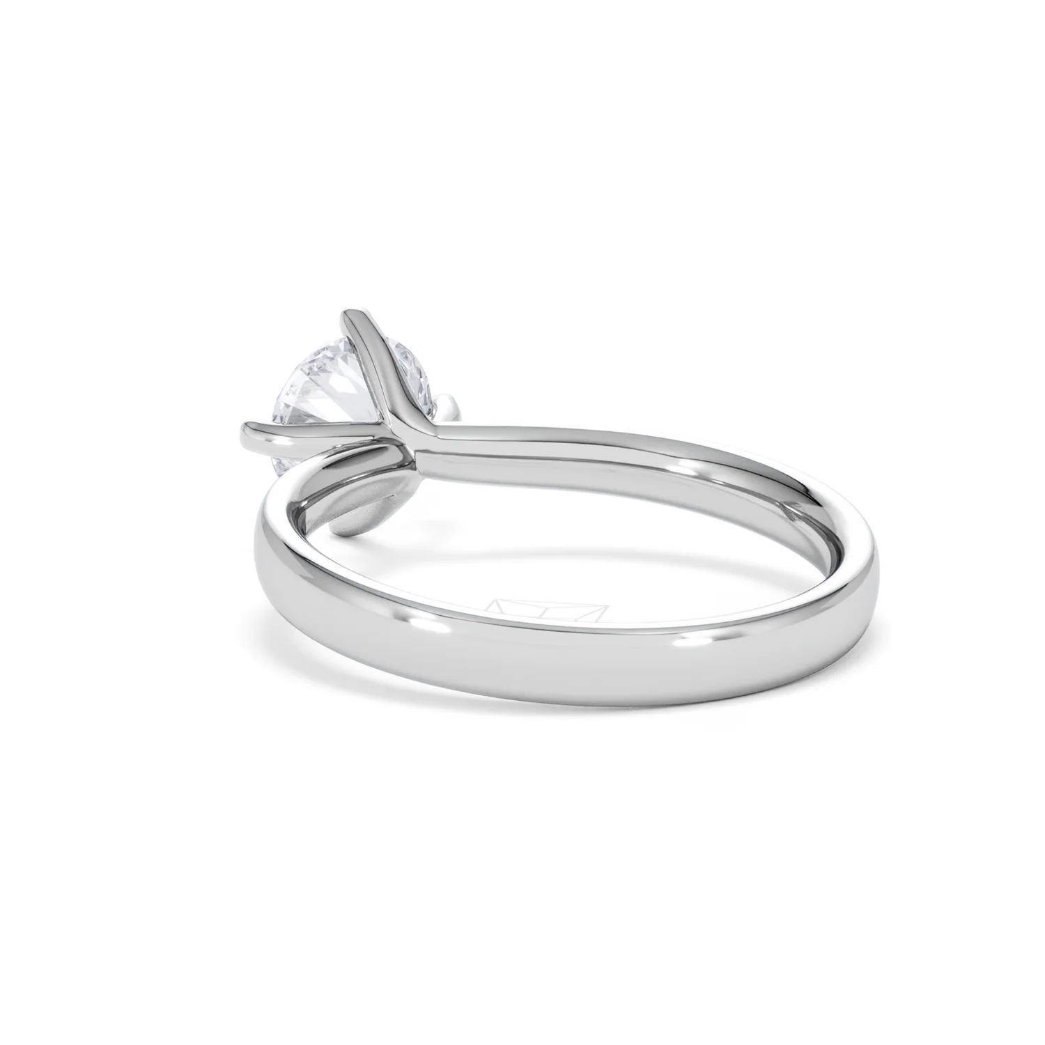 Origin Twist 1.00ct Round Cut Lab Diamond Solitaire Engagement Ring in 18K White Gold - Image 54