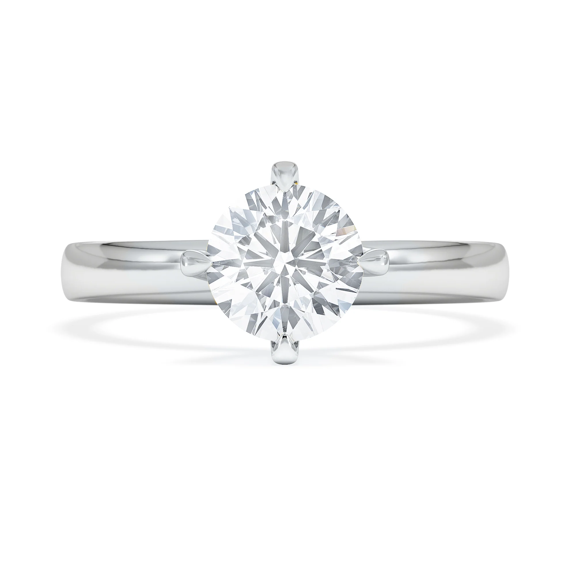Origin Twist 1.00ct Round Cut Lab Diamond Solitaire Engagement Ring in 18K White Gold - Image 6