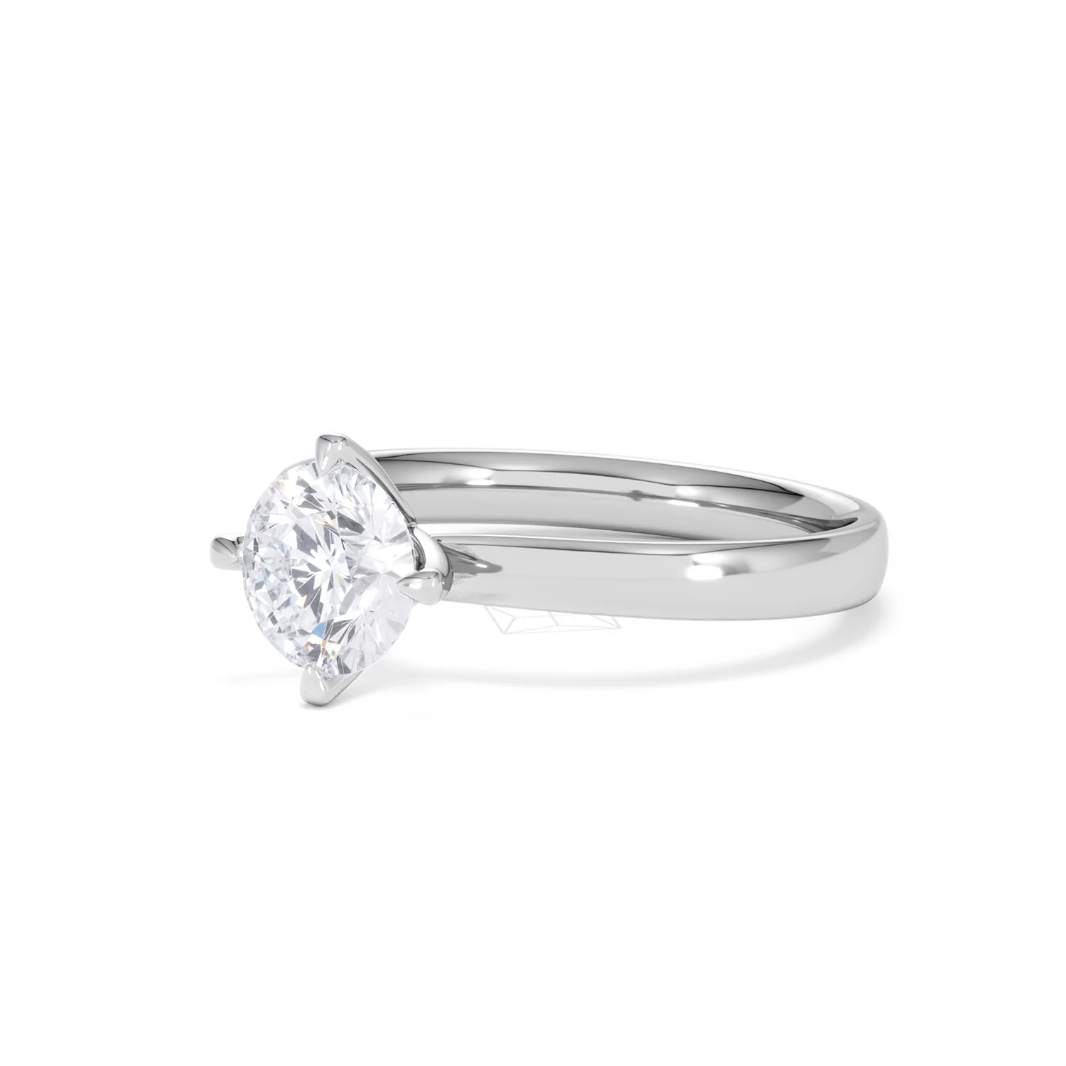 Origin Twist 1.00ct Round Cut Lab Diamond Solitaire Engagement Ring in 18K White Gold - Image 79