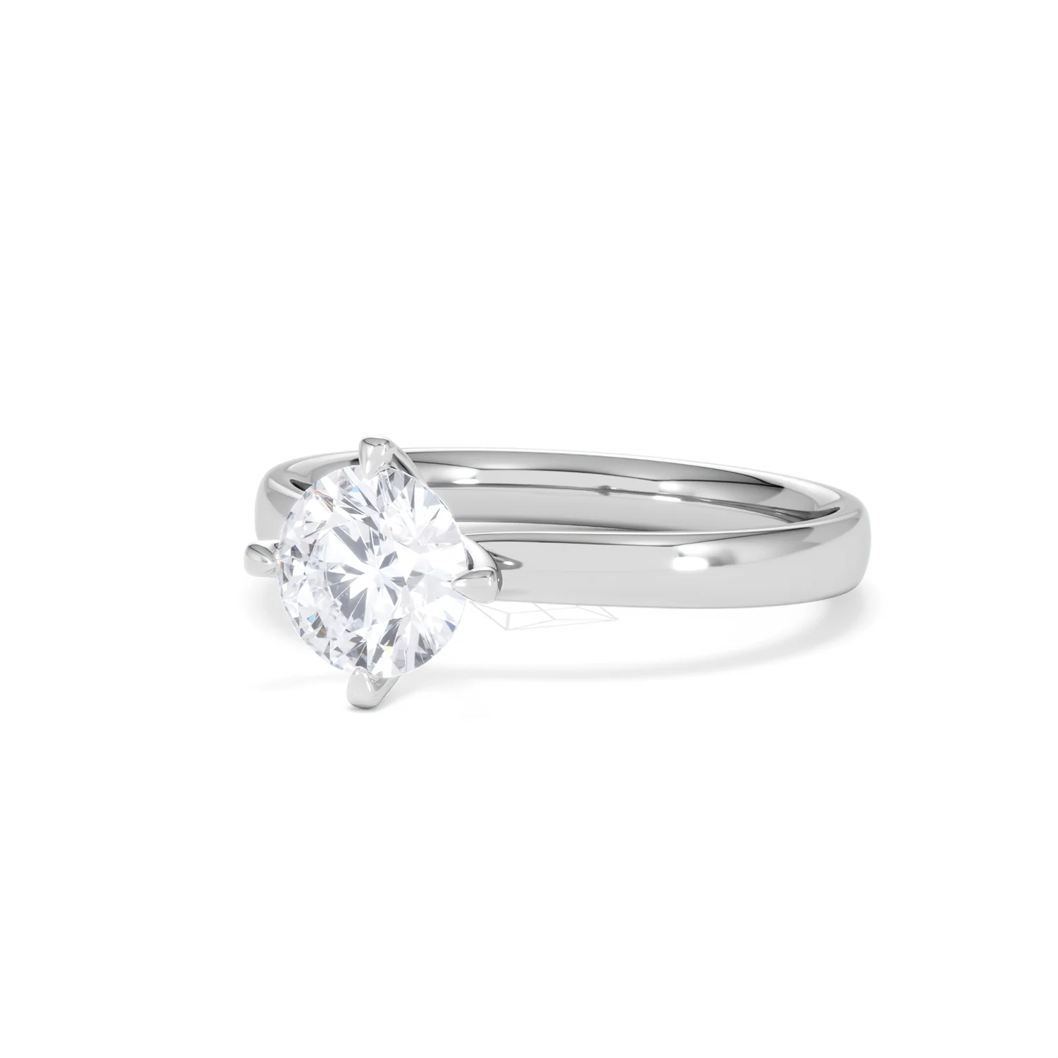 Origin Twist 1.00ct Round Cut Lab Diamond Solitaire Engagement Ring in 18K White Gold - Image 81