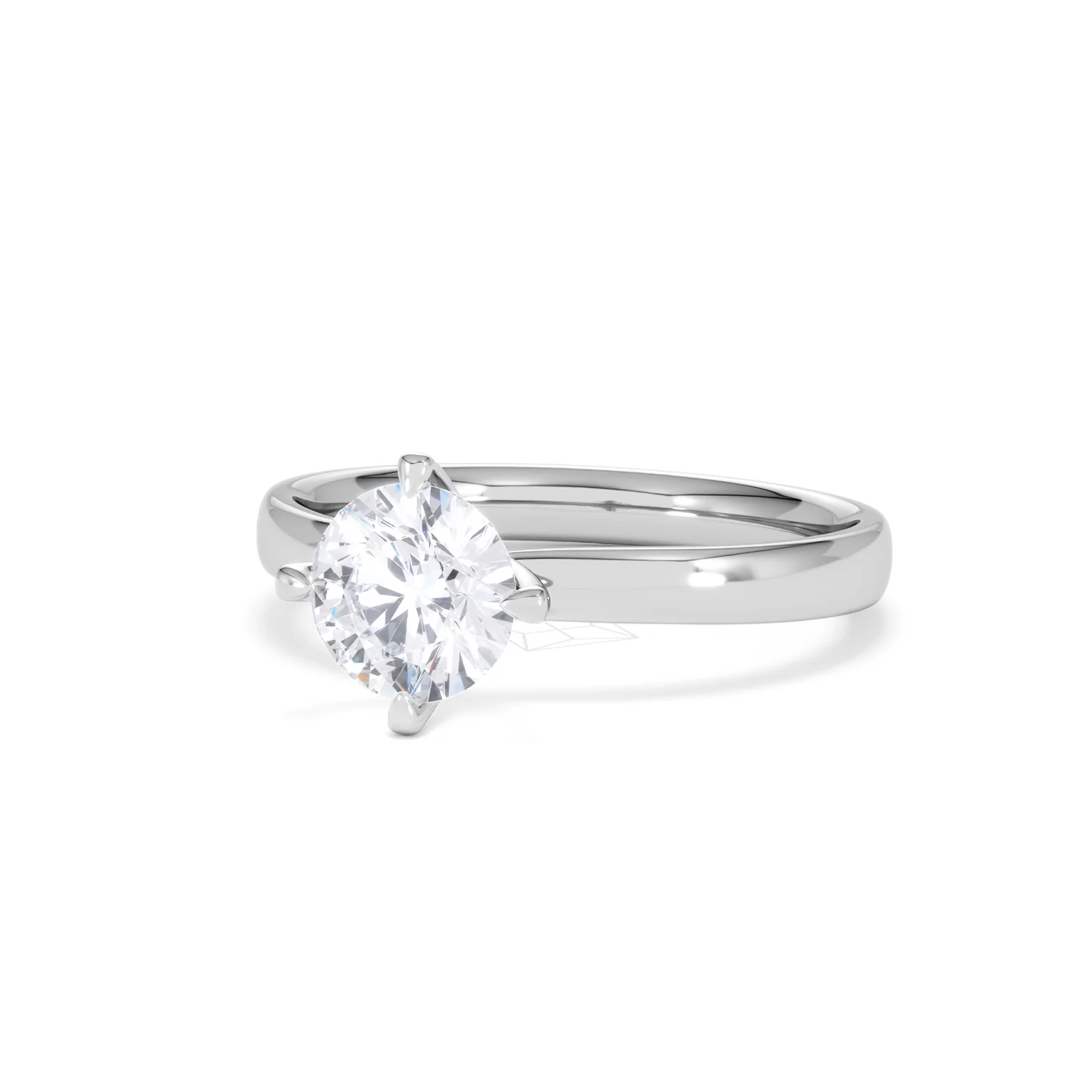 Origin Twist 1.00ct Round Cut Lab Diamond Solitaire Engagement Ring in 18K White Gold - Image 82