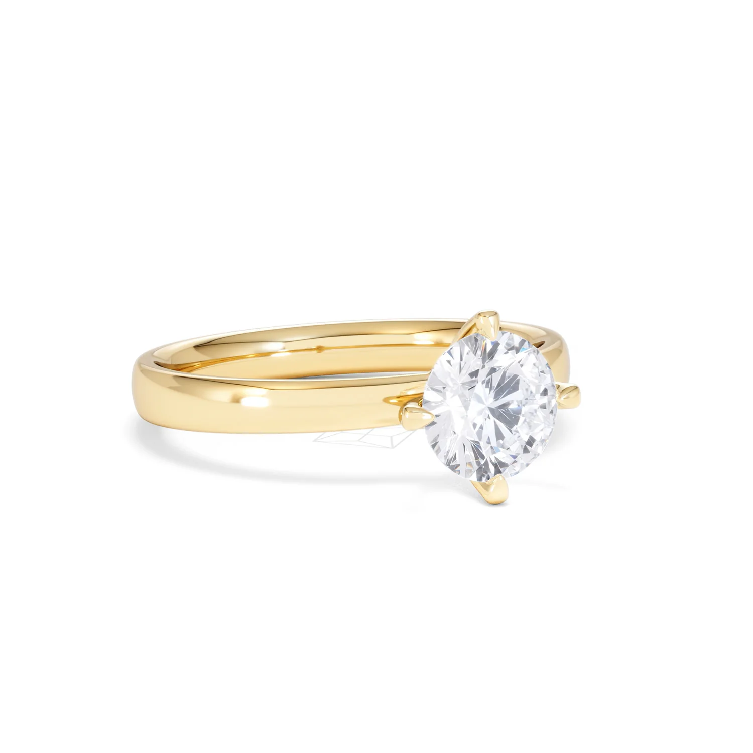 Origin Twist 1.00ct Round Cut Lab Diamond Solitaire Engagement Ring in 18K Yellow Gold - Image 13