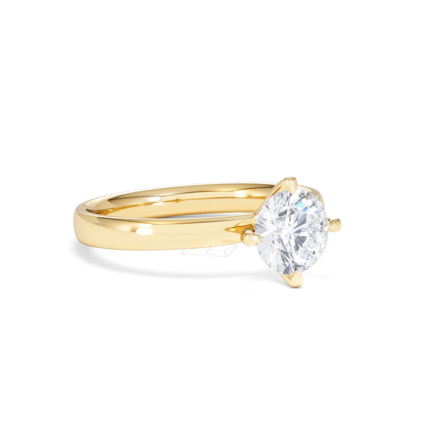 Origin Twist 1.00ct Round Cut Lab Diamond Solitaire Engagement Ring in 18K Yellow Gold - Image 14