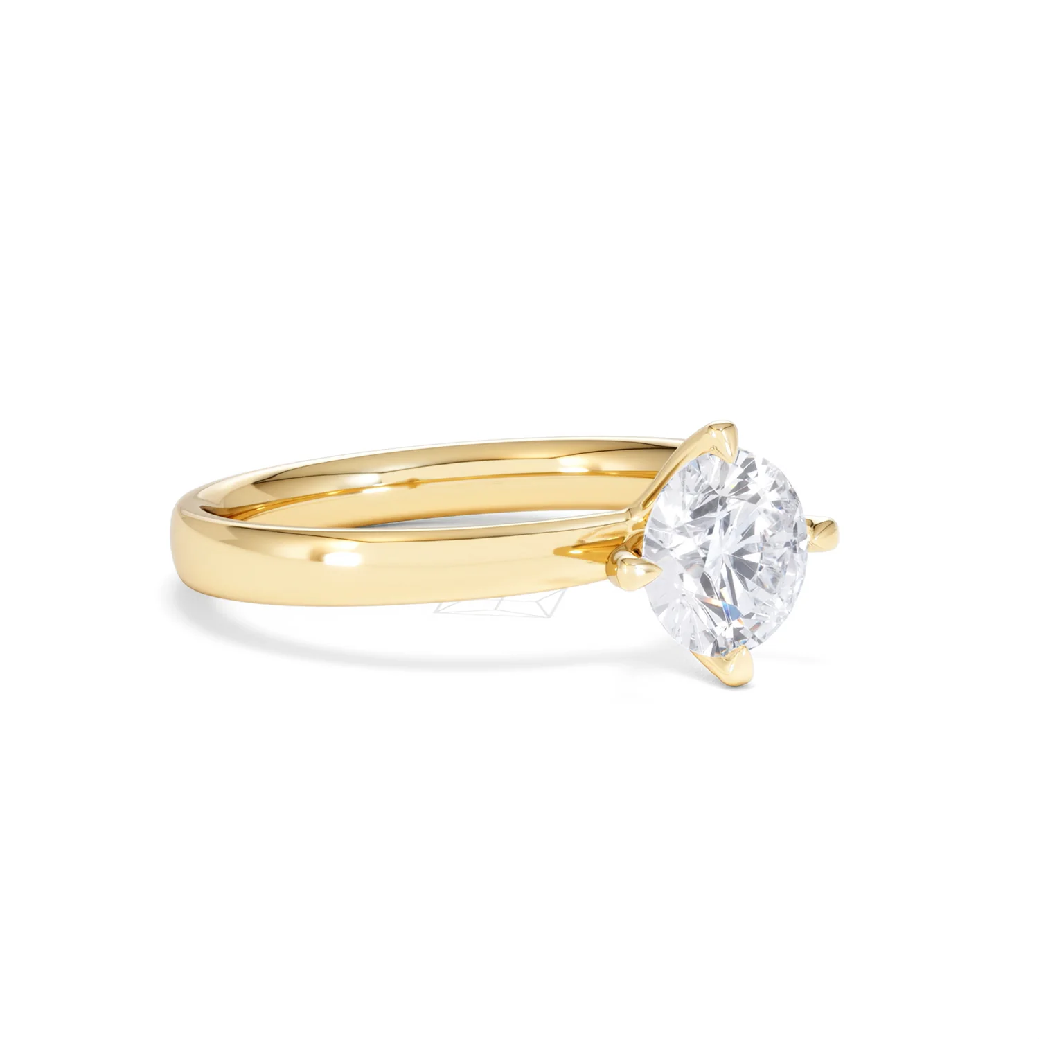 Origin Twist 1.00ct Round Cut Lab Diamond Solitaire Engagement Ring in 18K Yellow Gold - Image 15