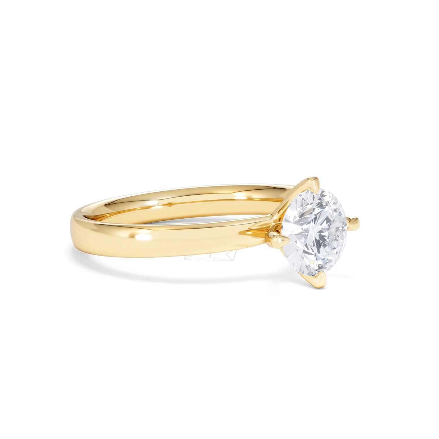 Origin Twist 1.00ct Round Cut Lab Diamond Solitaire Engagement Ring in 18K Yellow Gold - Image 16