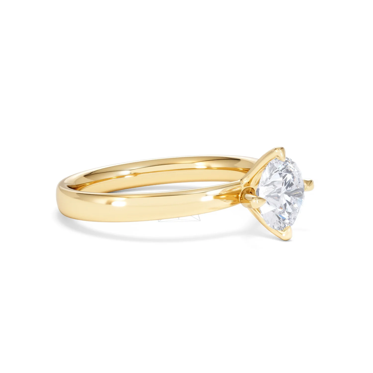 Origin Twist 1.00ct Round Cut Lab Diamond Solitaire Engagement Ring in 18K Yellow Gold - Image 18