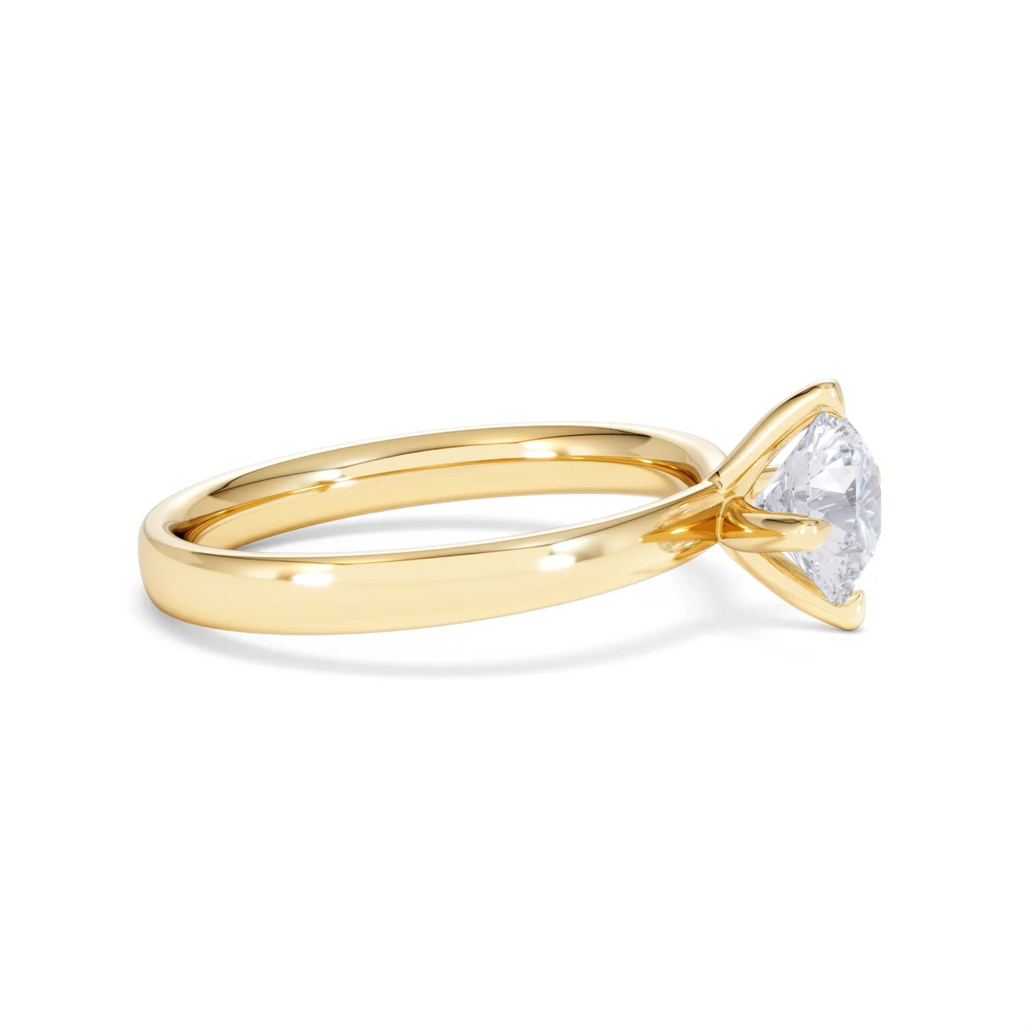 Origin Twist 1.00ct Round Cut Lab Diamond Solitaire Engagement Ring in 18K Yellow Gold - Image 23