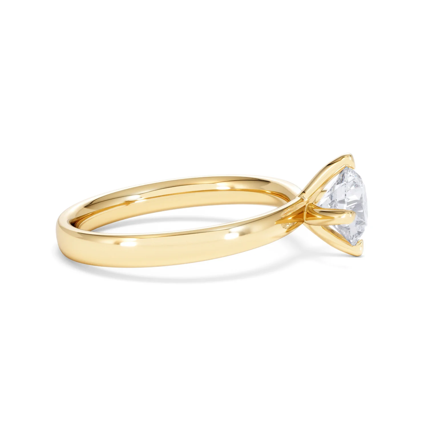 Origin Twist 1.00ct Round Cut Lab Diamond Solitaire Engagement Ring in 18K Yellow Gold - Image 25