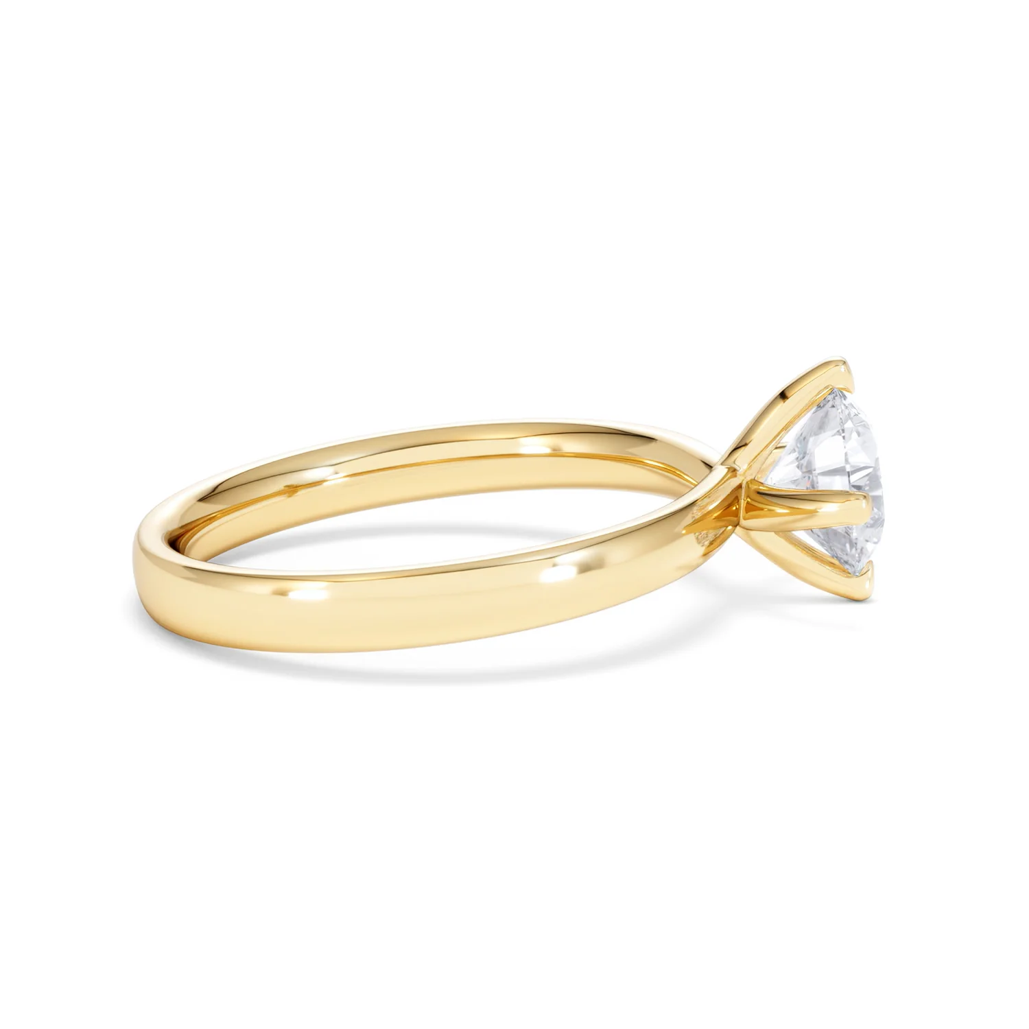 Origin Twist 1.00ct Round Cut Lab Diamond Solitaire Engagement Ring in 18K Yellow Gold - Image 27