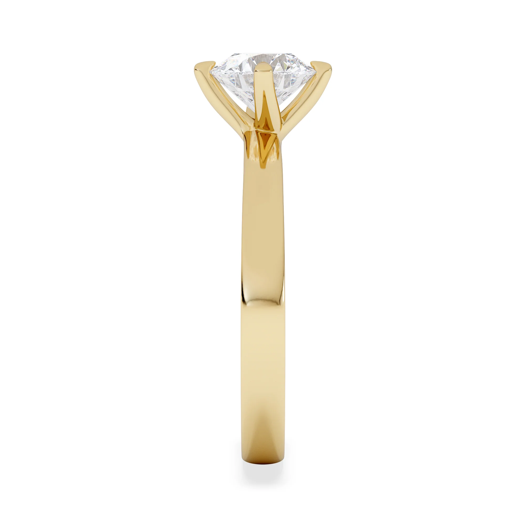 Origin Twist 1.00ct Round Cut Lab Diamond Solitaire Engagement Ring in 18K Yellow Gold - Image 5