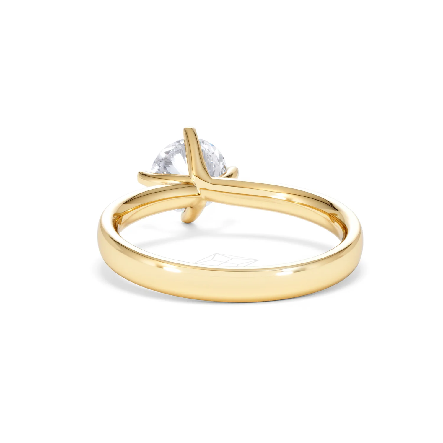 Origin Twist 1.00ct Round Cut Lab Diamond Solitaire Engagement Ring in 18K Yellow Gold - Image 50