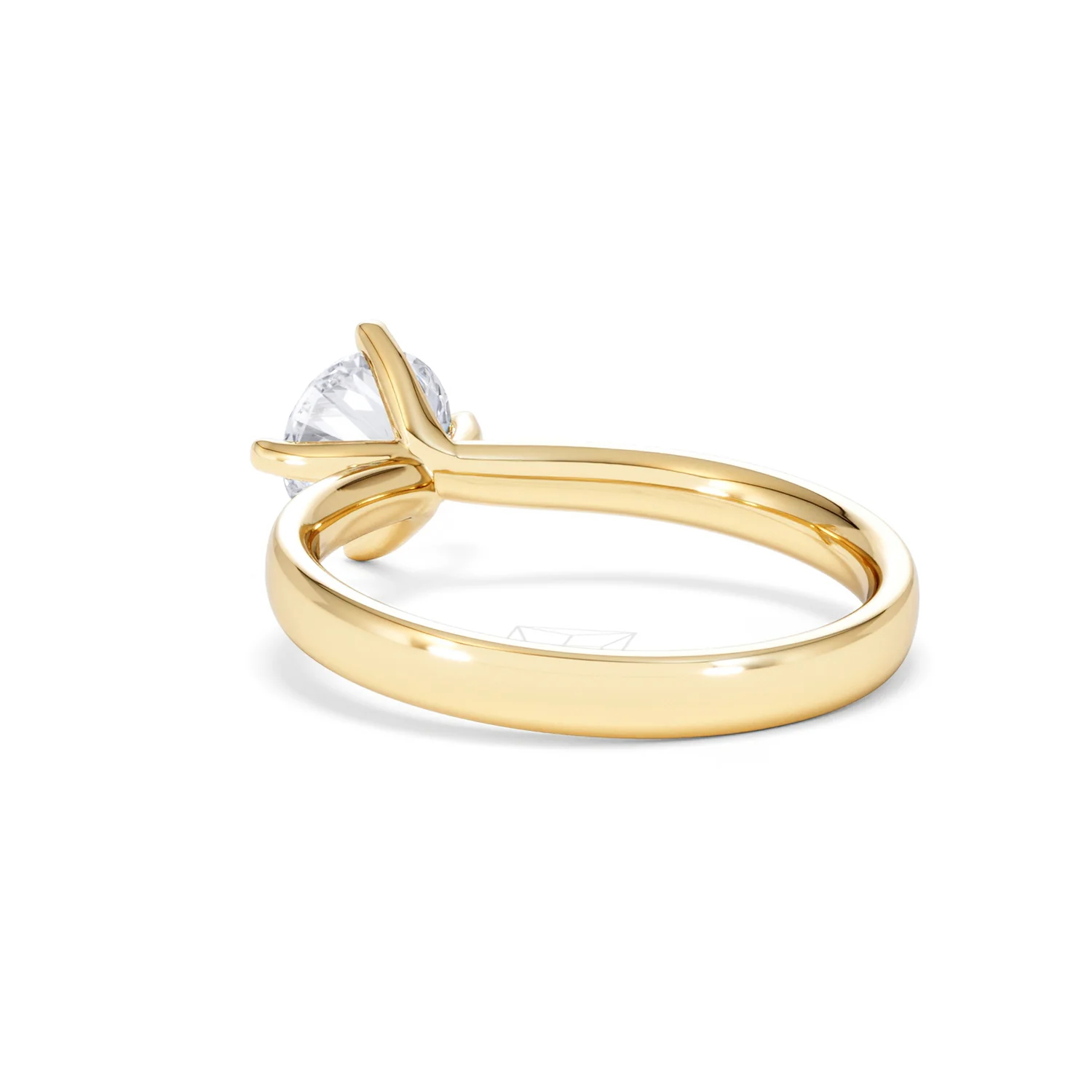 Origin Twist 1.00ct Round Cut Lab Diamond Solitaire Engagement Ring in 18K Yellow Gold - Image 54