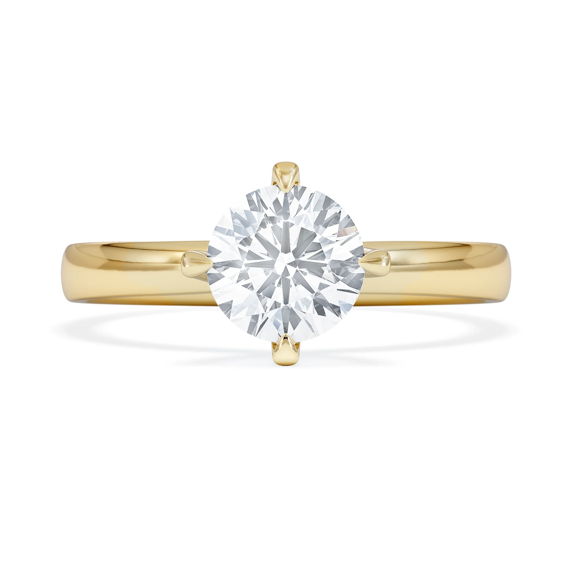 Origin Twist 1.00ct Round Cut Lab Diamond Solitaire Engagement Ring in 18K Yellow Gold - Image 6