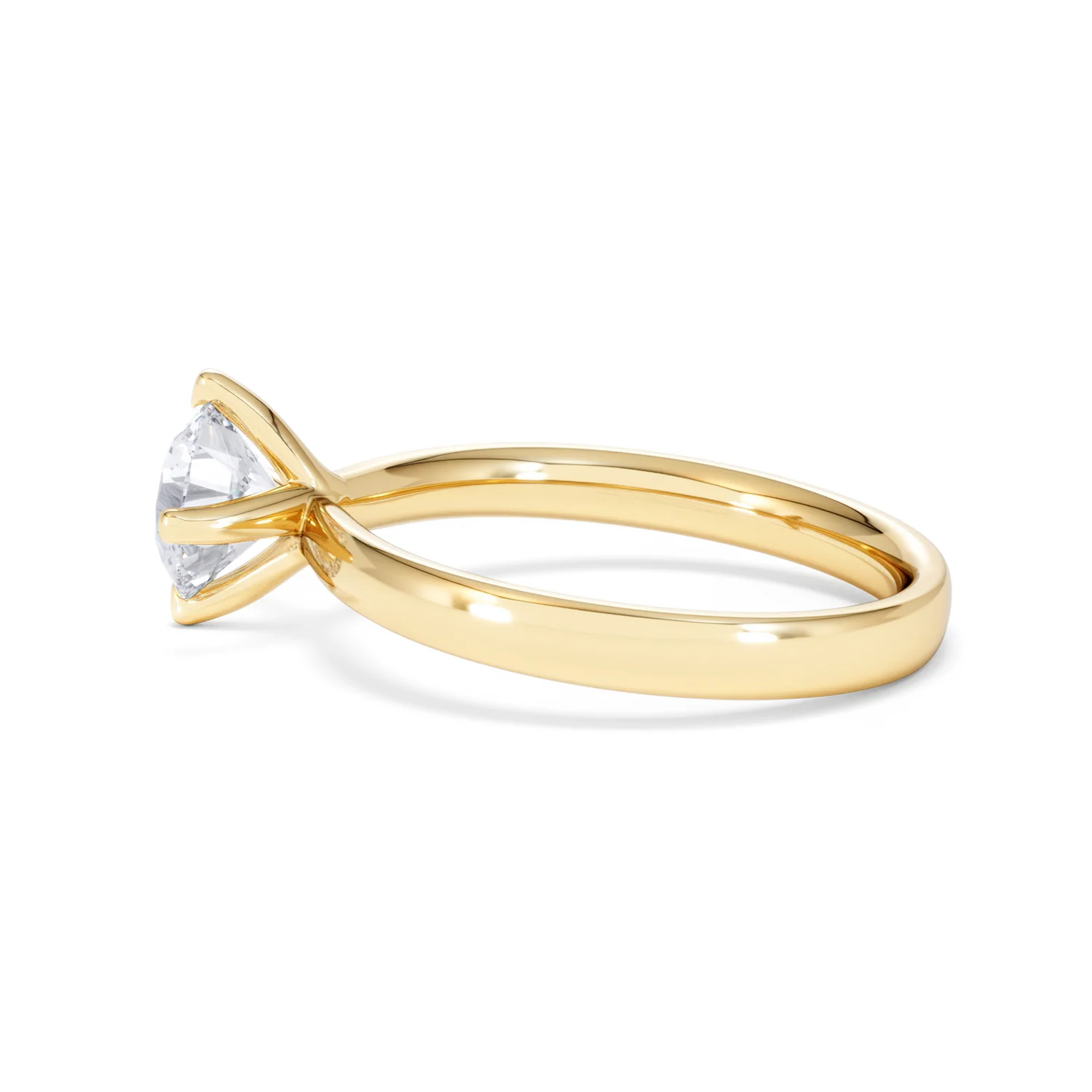 Origin Twist 1.00ct Round Cut Lab Diamond Solitaire Engagement Ring in 18K Yellow Gold - Image 65