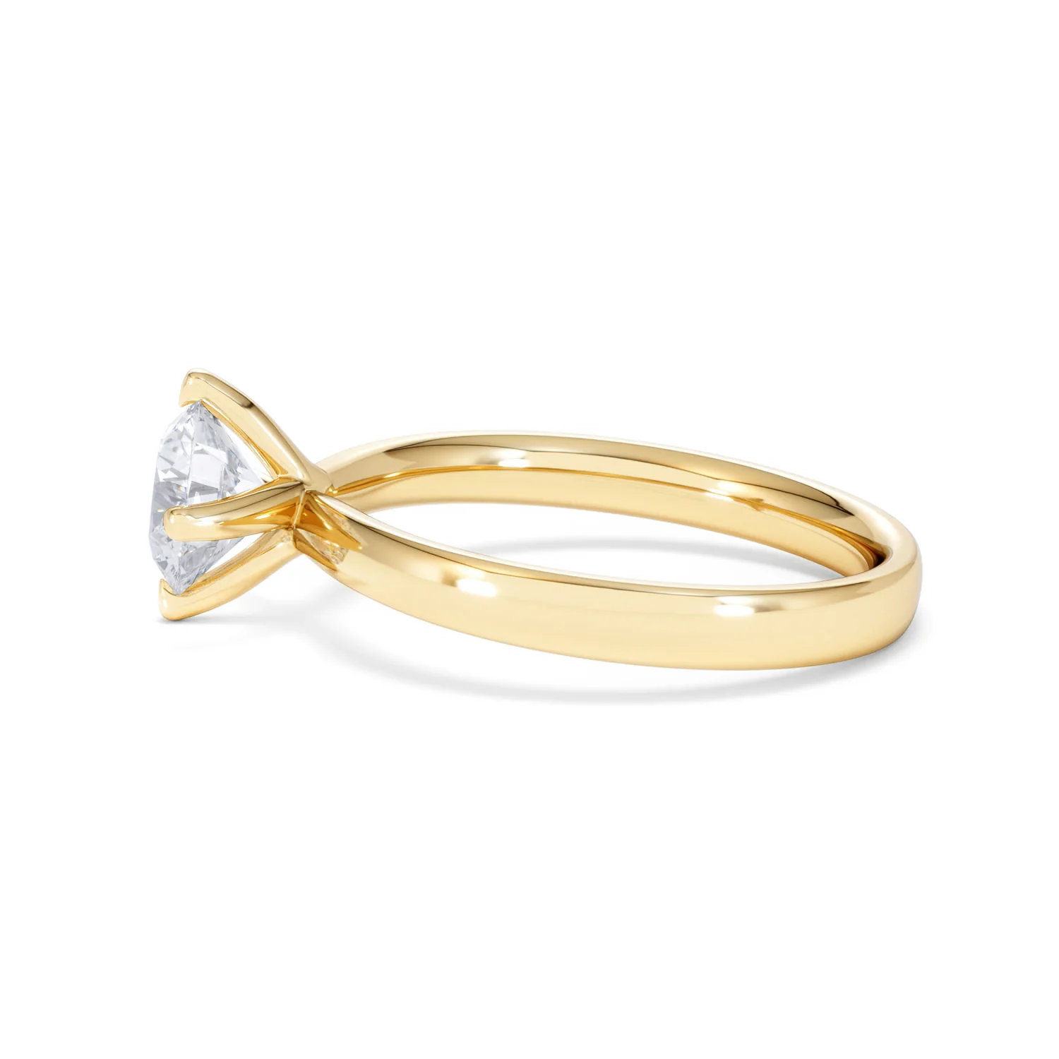 Origin Twist 1.00ct Round Cut Lab Diamond Solitaire Engagement Ring in 18K Yellow Gold - Image 67