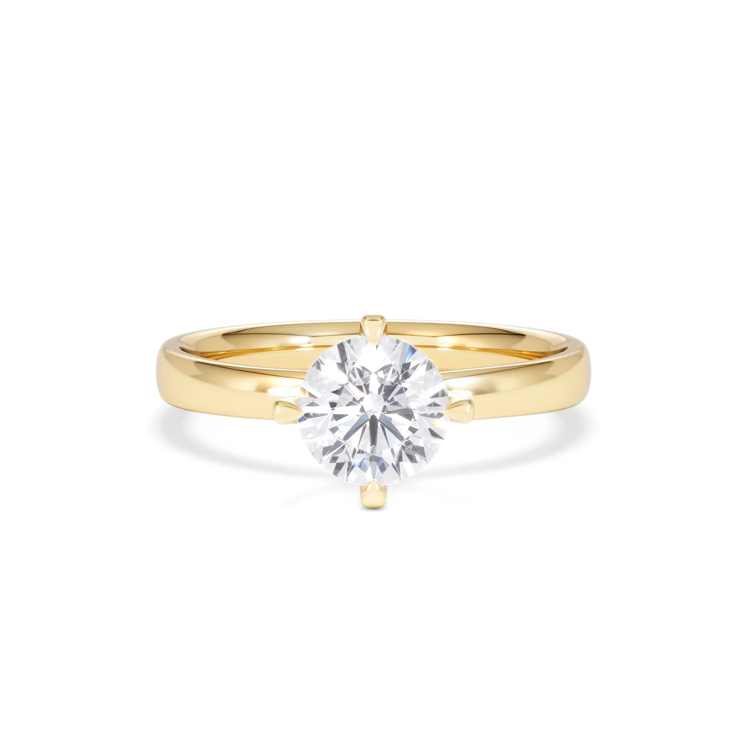 Origin Twist 1.00ct Round Cut Lab Diamond Solitaire Engagement Ring in 18K Yellow Gold - Image 7