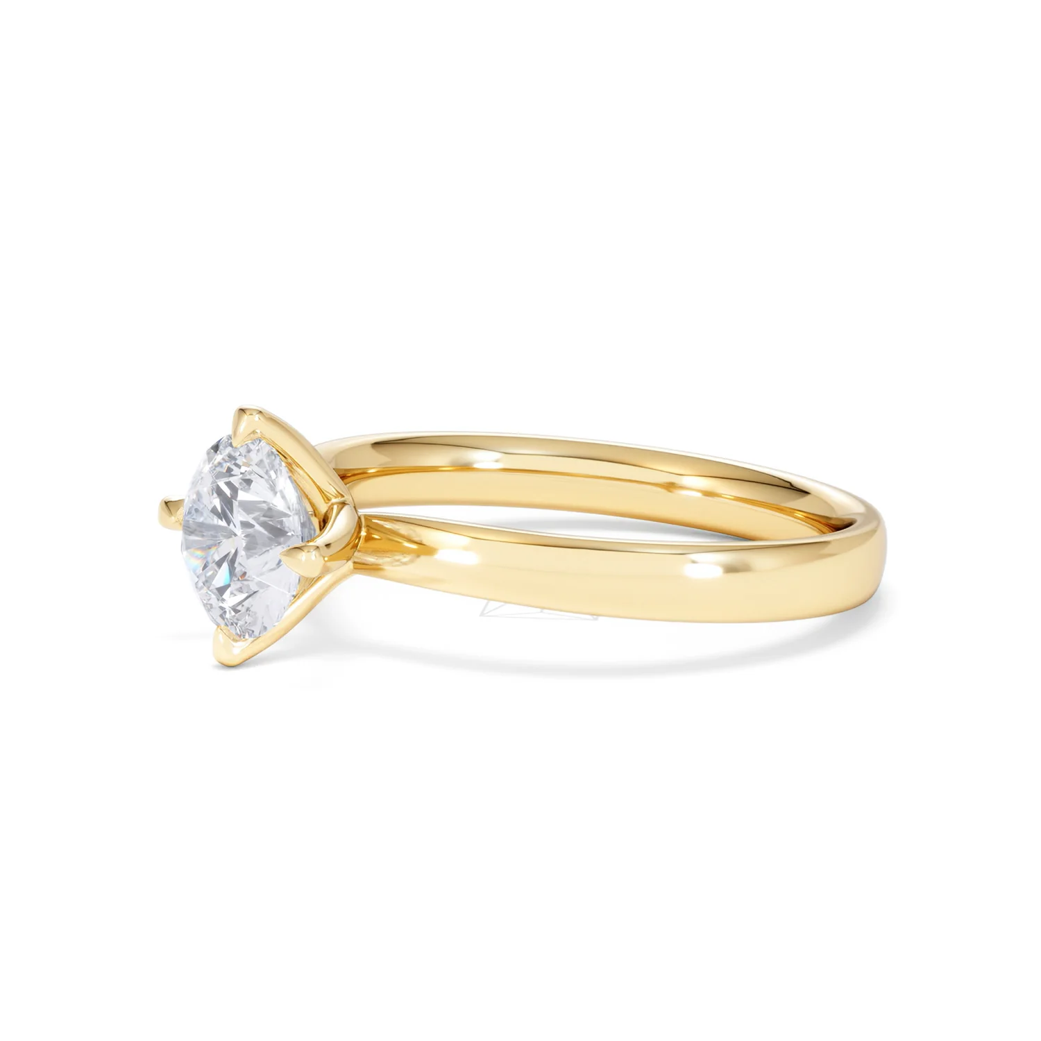 Origin Twist 1.00ct Round Cut Lab Diamond Solitaire Engagement Ring in 18K Yellow Gold - Image 75